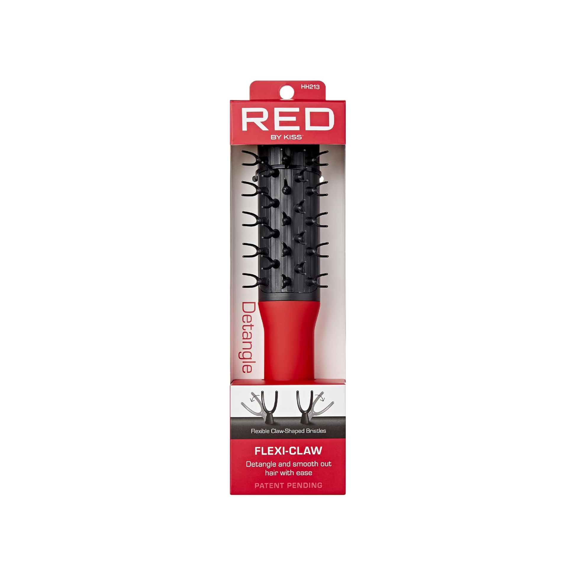 Flexible claw detangling hair brush HH213 designed for curly and afro hair types
