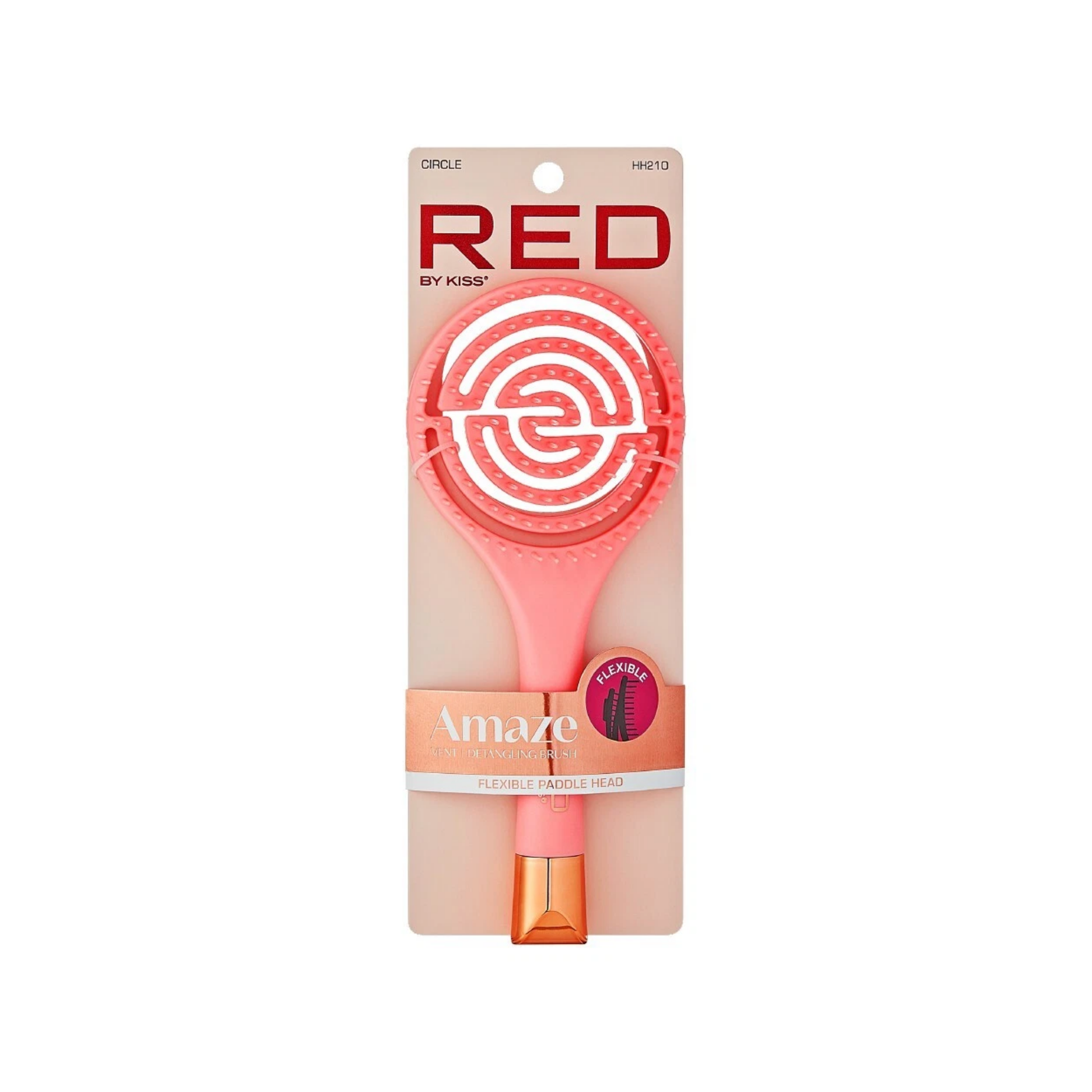 Circle flexible vent detangling brush with firm bristles for tangle control