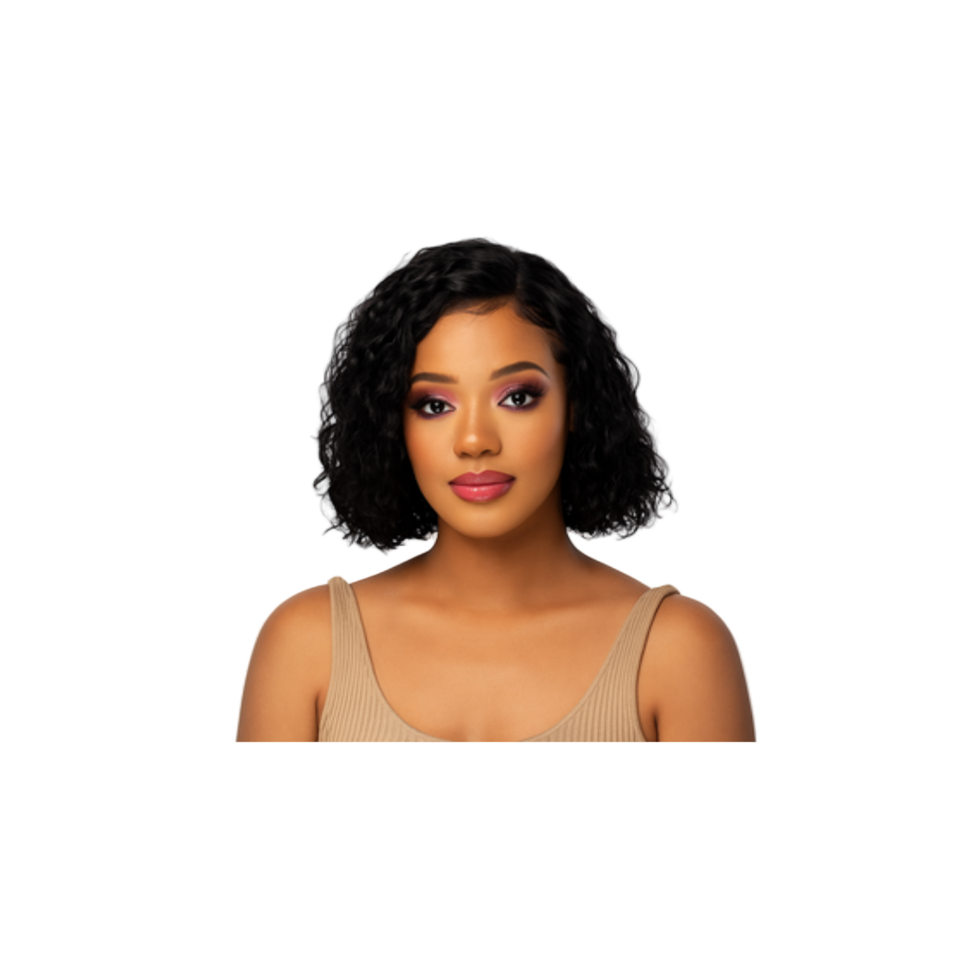 Florence human hair curly bob wig natural hairline black