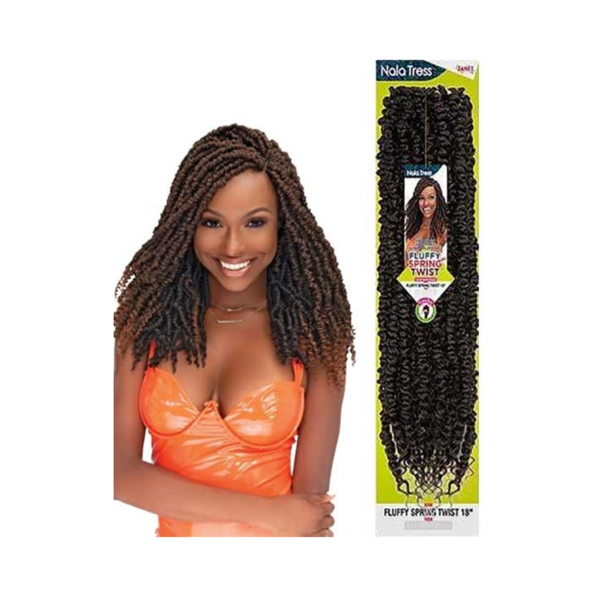 Fluffy spring twist crochet hair 18 inch – pre-looped bouncy twists for crochet styling
