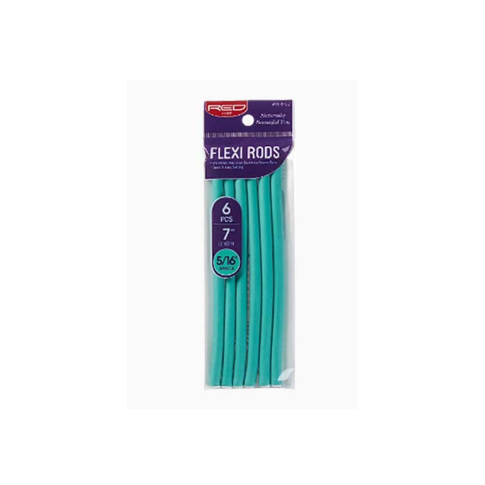 Green flexi rods 6 pack with 5/16 inch diameter for creating heat free bouncy curls.