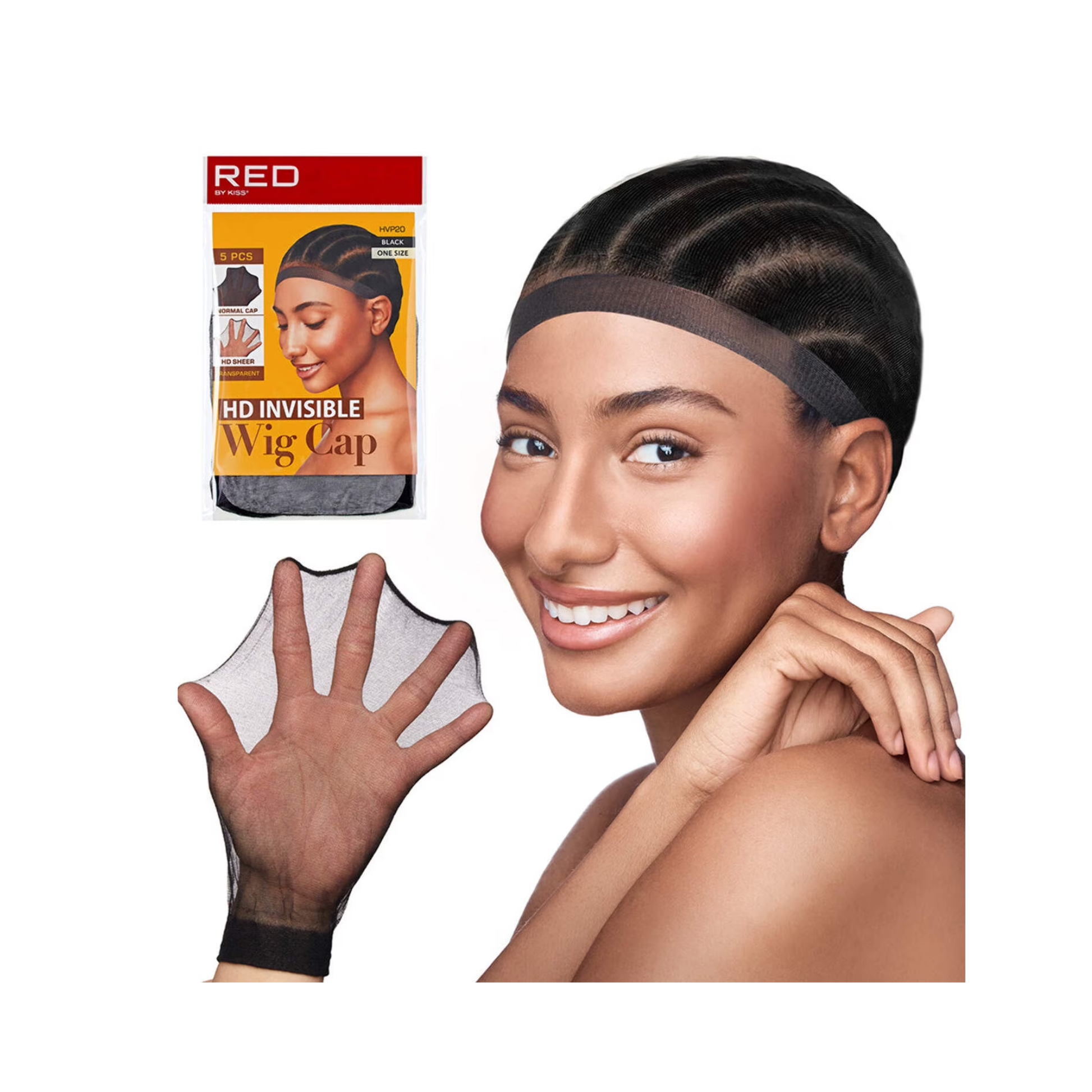 Black HD invisible stocking wig cap for secure and breathable wig base