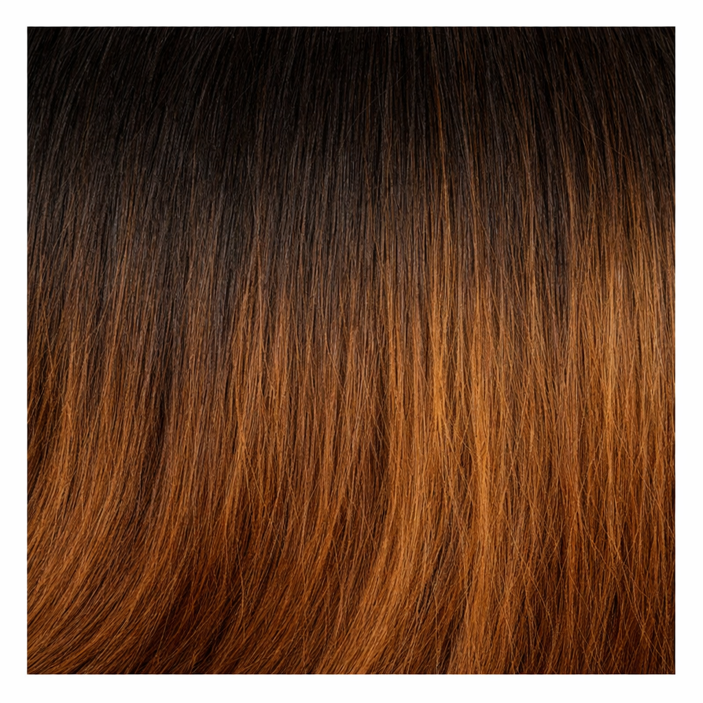 HD melt lace front wig Summer style in DR1B/CarmLbrn color blend with layered waves and natural hairline