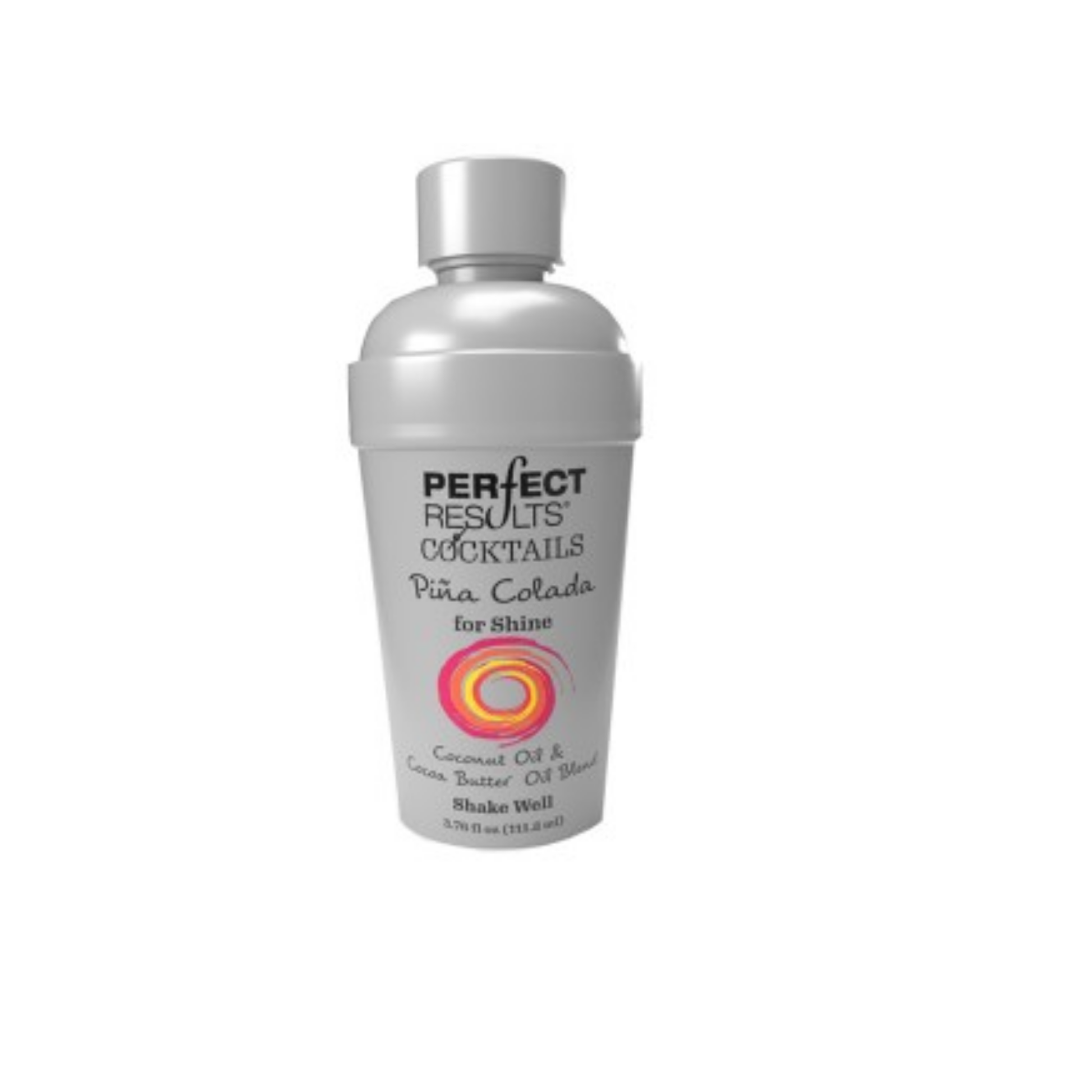 A bottle of shine-enhancing hair and skin oil with Coconut and Cocoa Butter Oil.