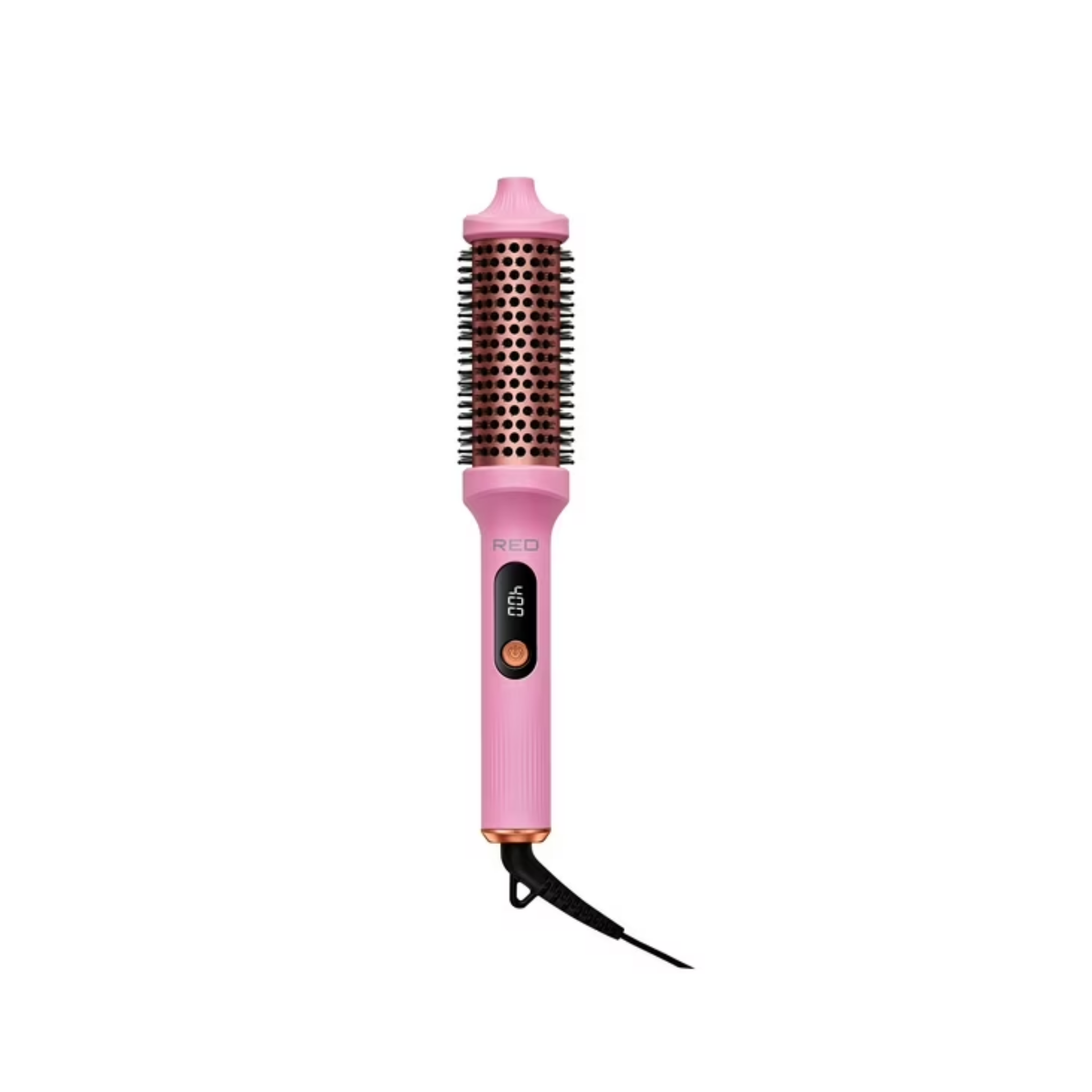 Heated Electric Round Brush 1.5 inch – fast heating curling and blowout tool with LED display, anti-scald bristles, and heat glove