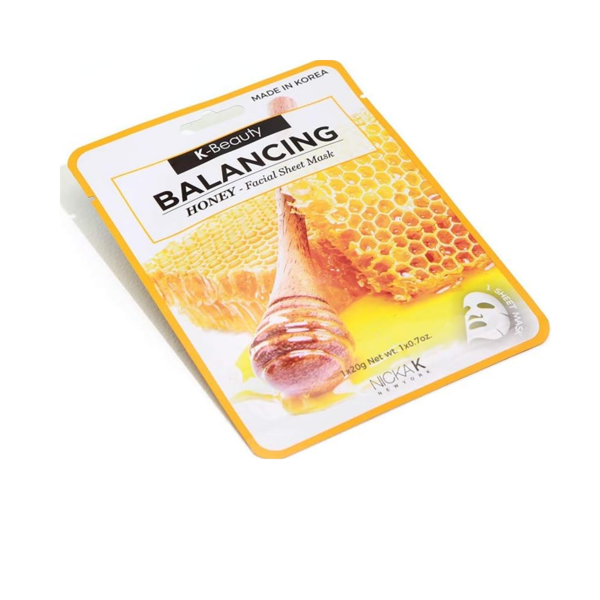  A pack of honey-infused balancing facial sheet masks for deep hydration and a supple complexion.