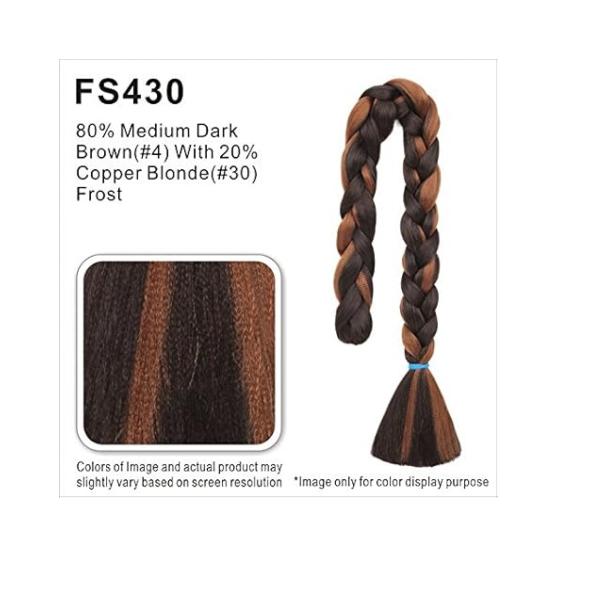 Human hair afro curl kinky bulk extension 16 inch in FS4/30 color blend with natural texture