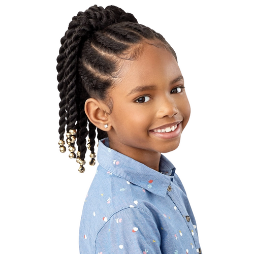 12" Beaded Twists Drawstring Ponytail