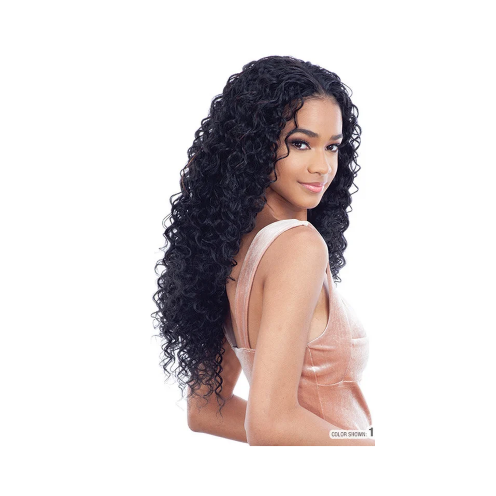 18-inch Italian Curl Wet & Wavy hair weave, soft bouncy texture, natural look.