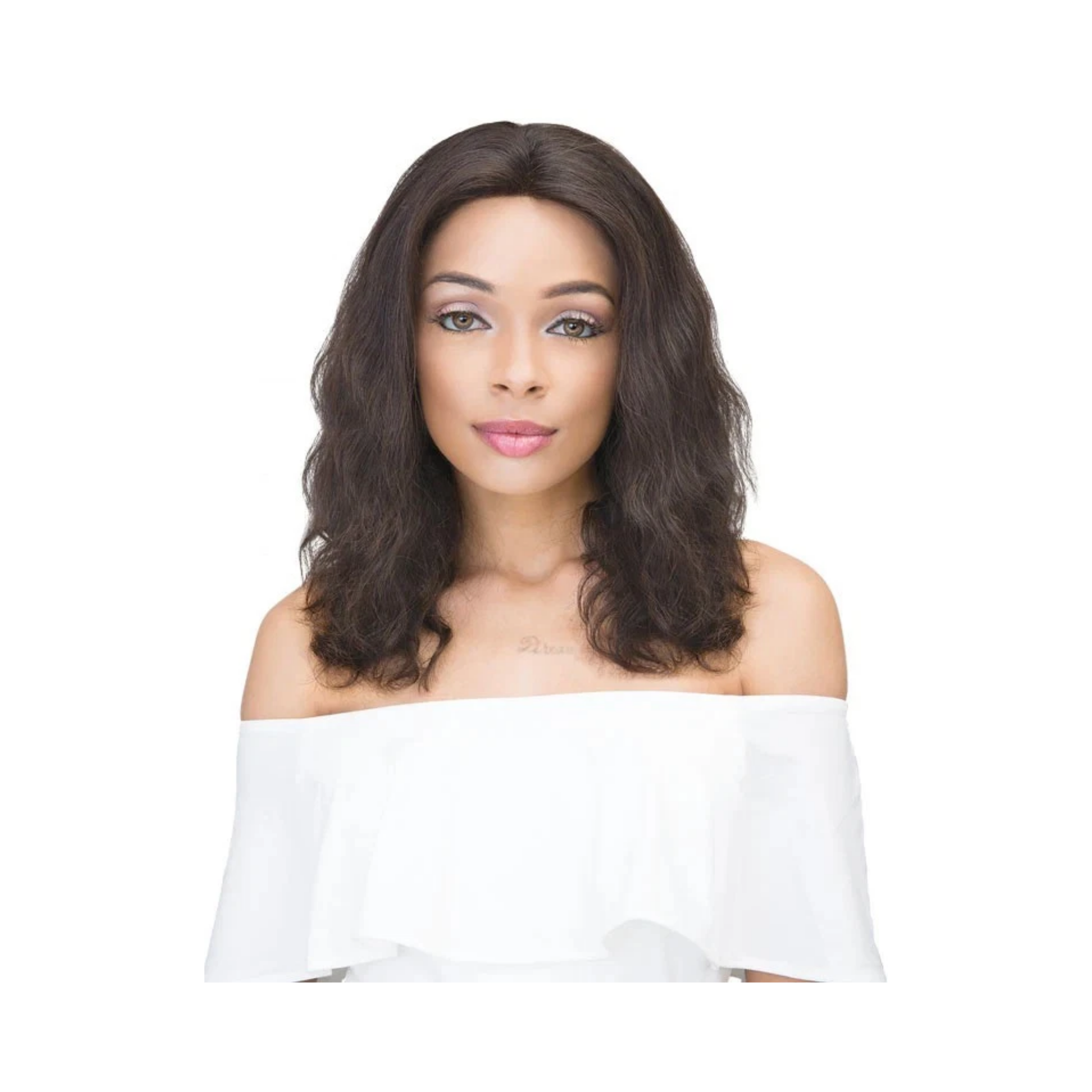 14-inch 100% virgin Remy human hair 360 lace wig with natural wave texture for versatile, realistic styling.