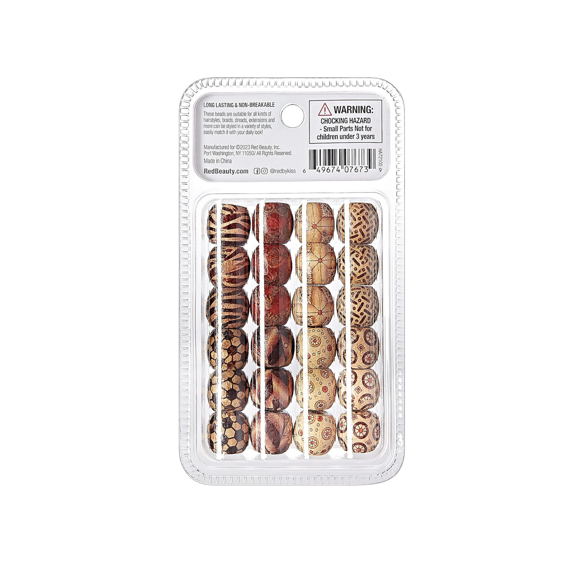 Jumbo Wooden Hair Beads 24 pcs