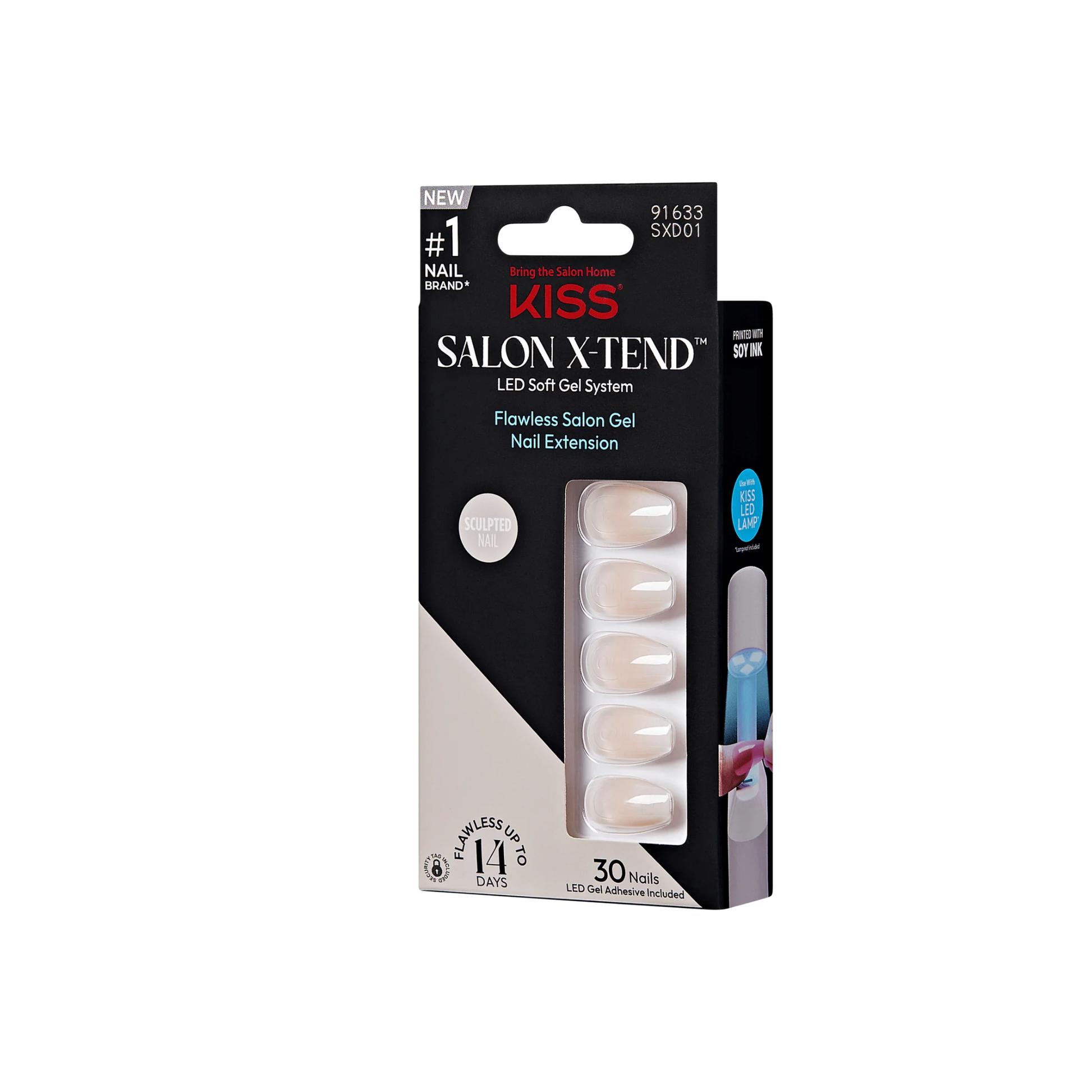 KISS Salon X-Tend Gel Extension Kit – Words White Coffin Nails Packaging