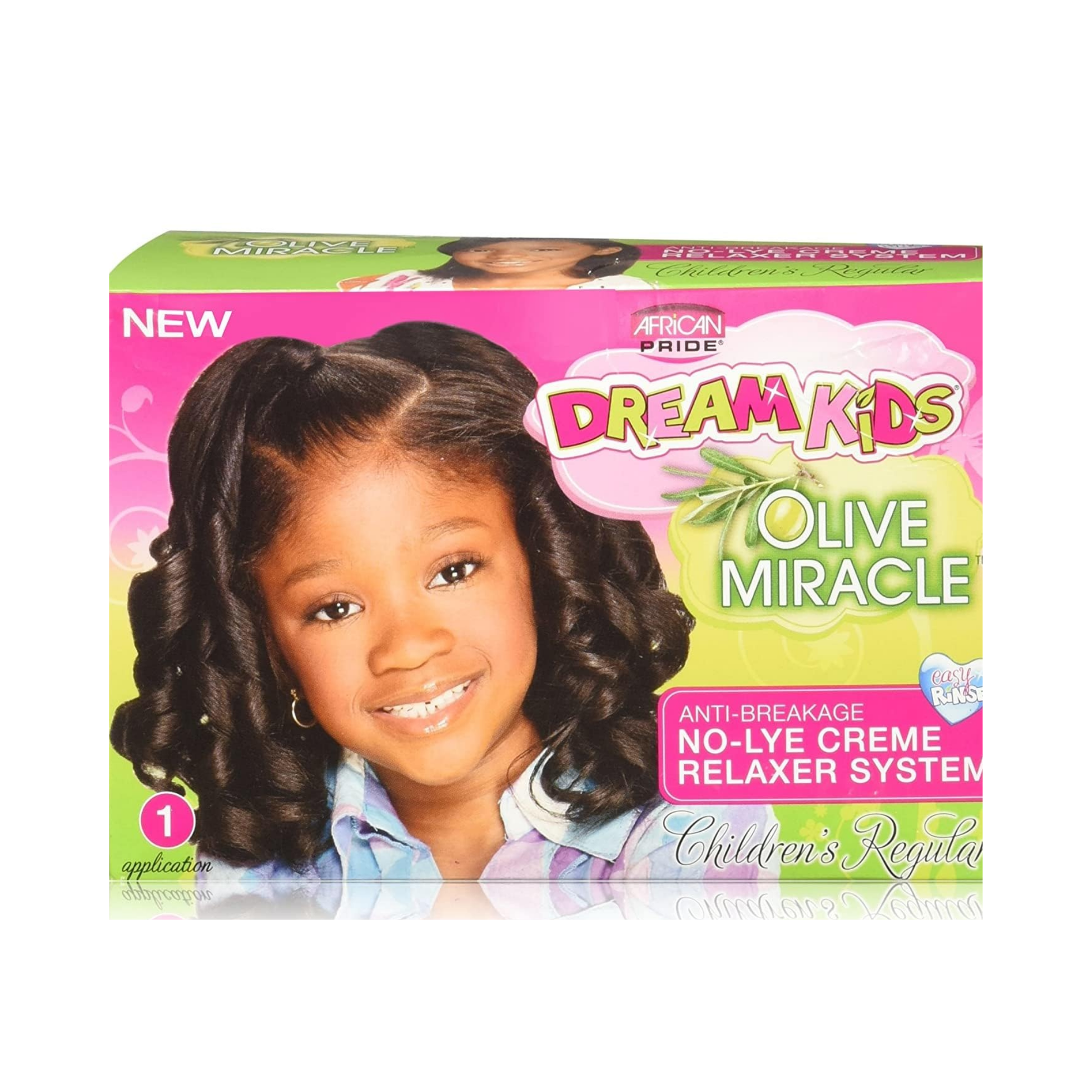 Kids olive oil no-lye hair relaxer kit for children’s curly hair