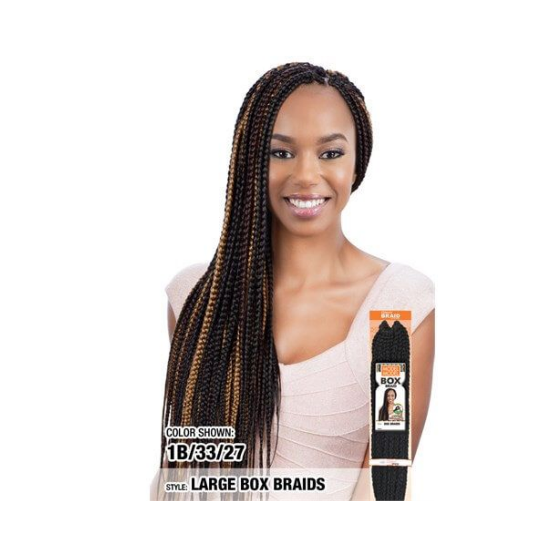Large box crochet braids with uniform pattern and lightweight design for easy protective styling