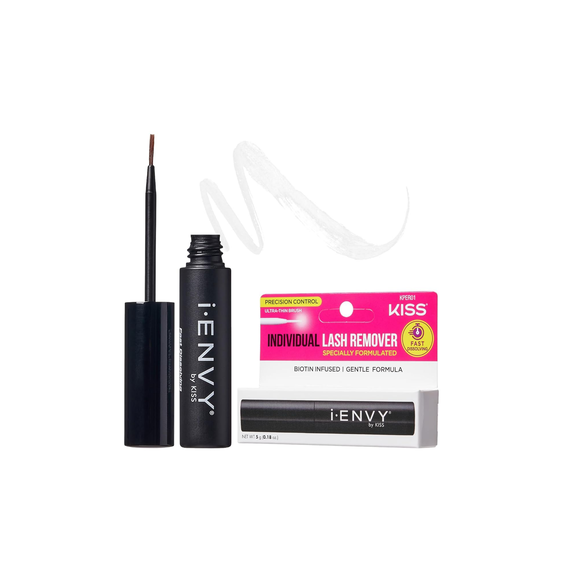  Lash adhesive remover clear – gentle eyelash glue remover with biotin for cluster, individual, and strip lashes.