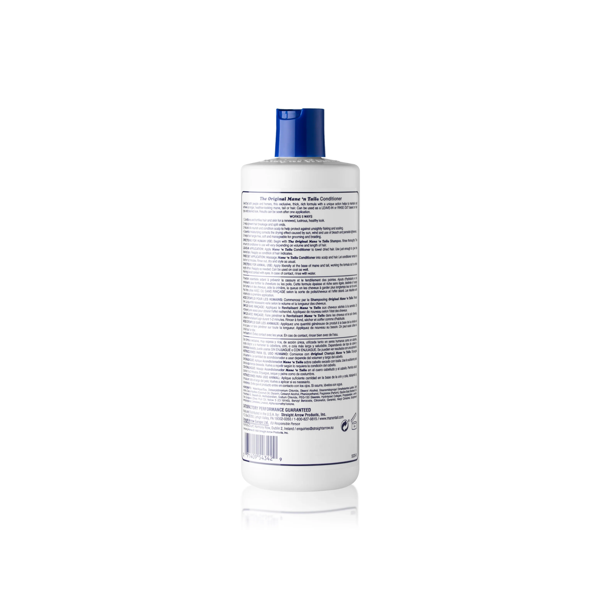 Moisturizing conditioner for all hair types, 12 oz, can be used as leave-in or rinse-out to detangle, strengthen, and smooth hair.