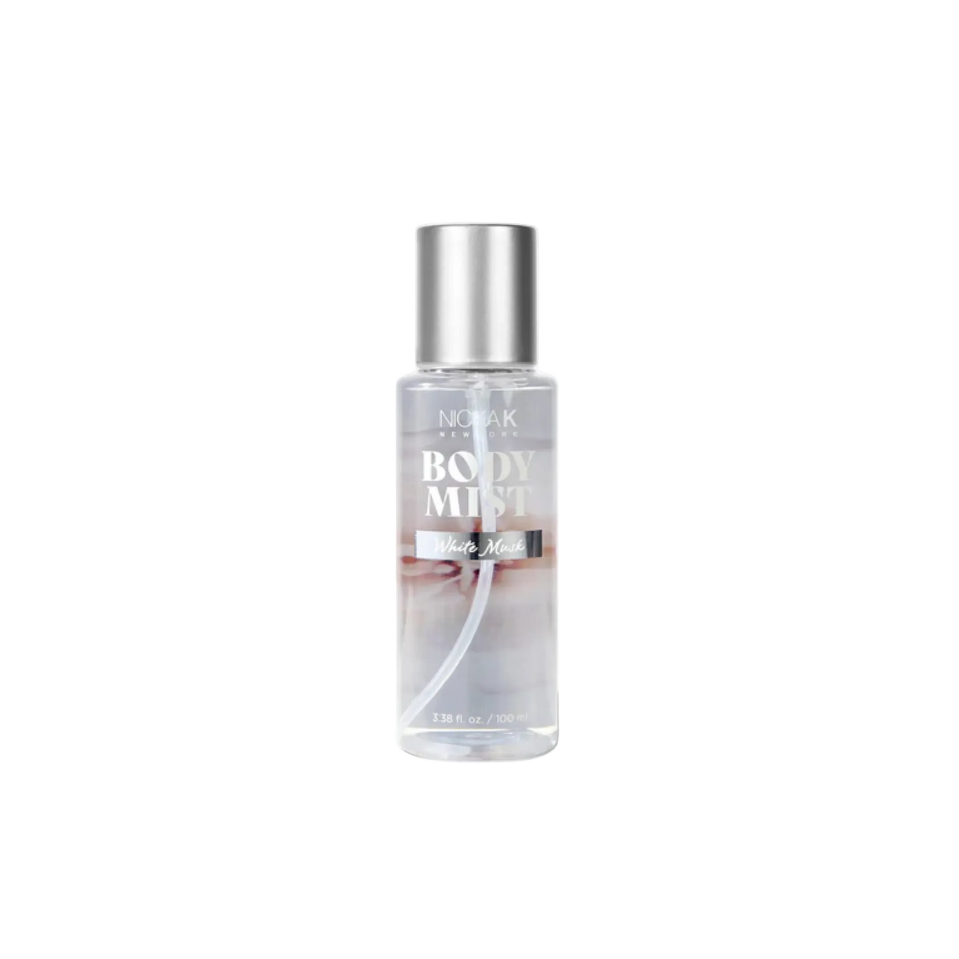 White Musk clean fragrance long-lasting body mist spray.