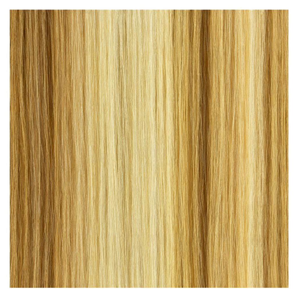P613/27 long layered clip-in side hair attachment with straight blended blonde tones