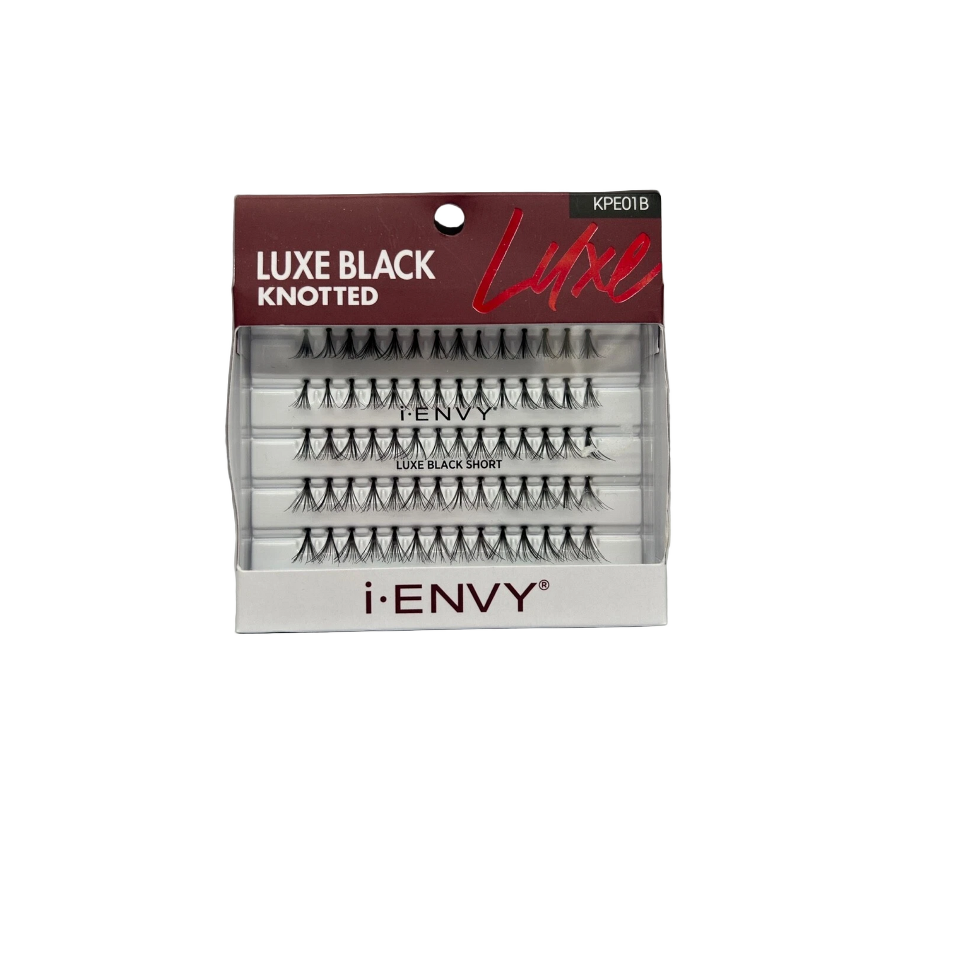 Luxe black knotted individual short lashes for natural lash enhancement.