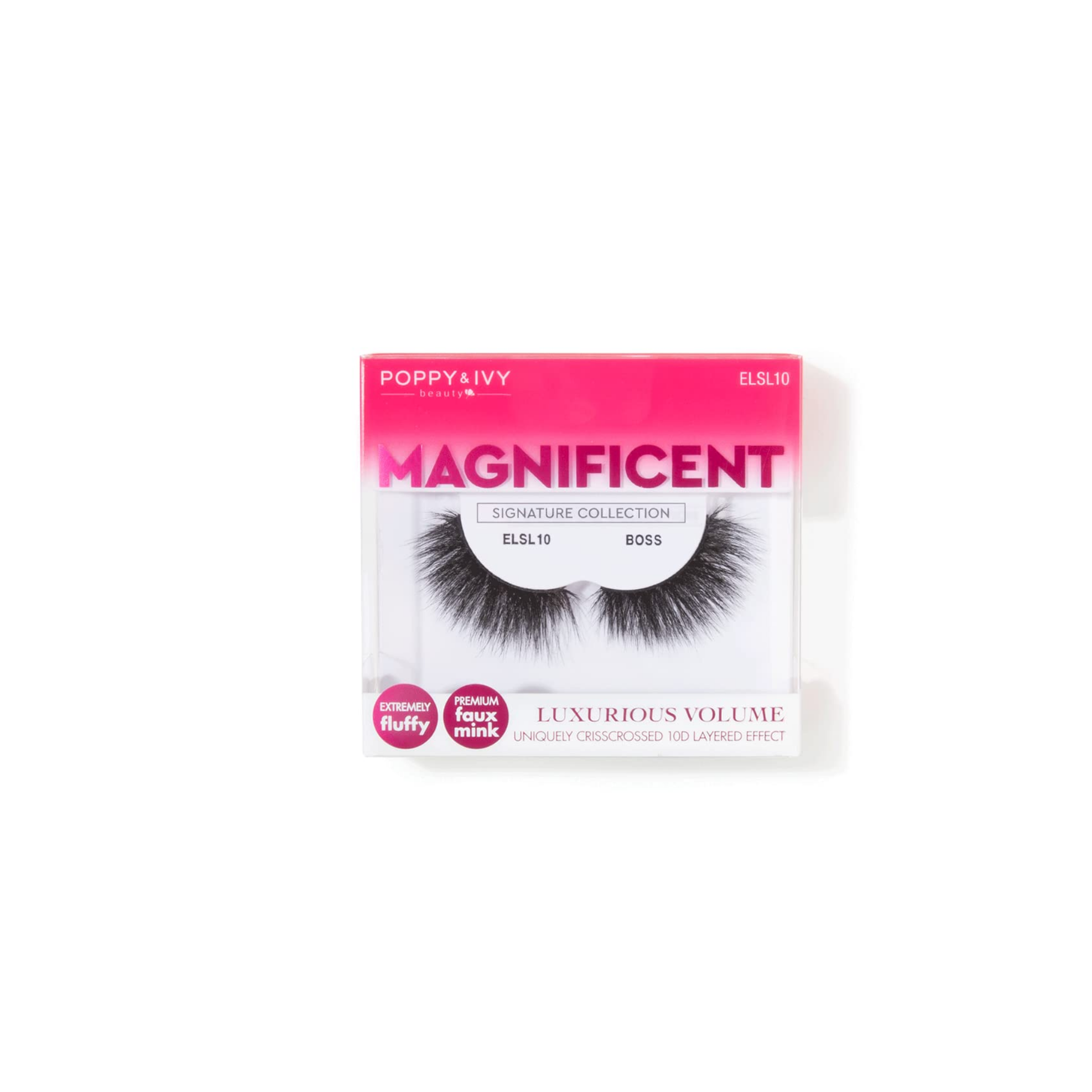 Faux mink volume strip lashes, “Boss” style—multi-layered crisscross for fluffy, dramatic lift with a lightweight flexible band; vegan and cruelty-free.