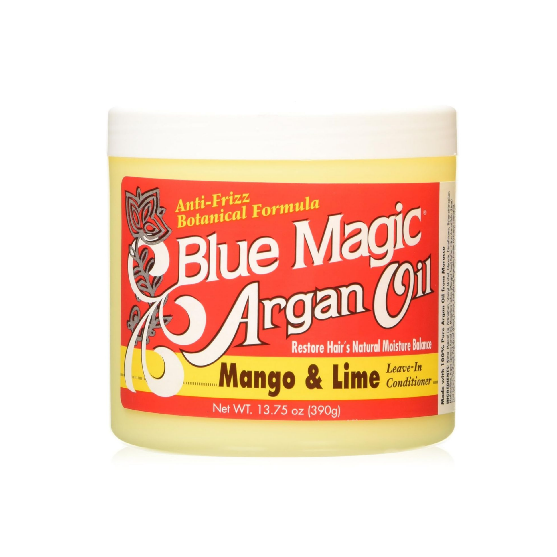Mango & Lime Argan Oil Leave-In Conditioner 13.75 oz – anti-frizz botanical formula with pure Moroccan argan oil for shine and moisture