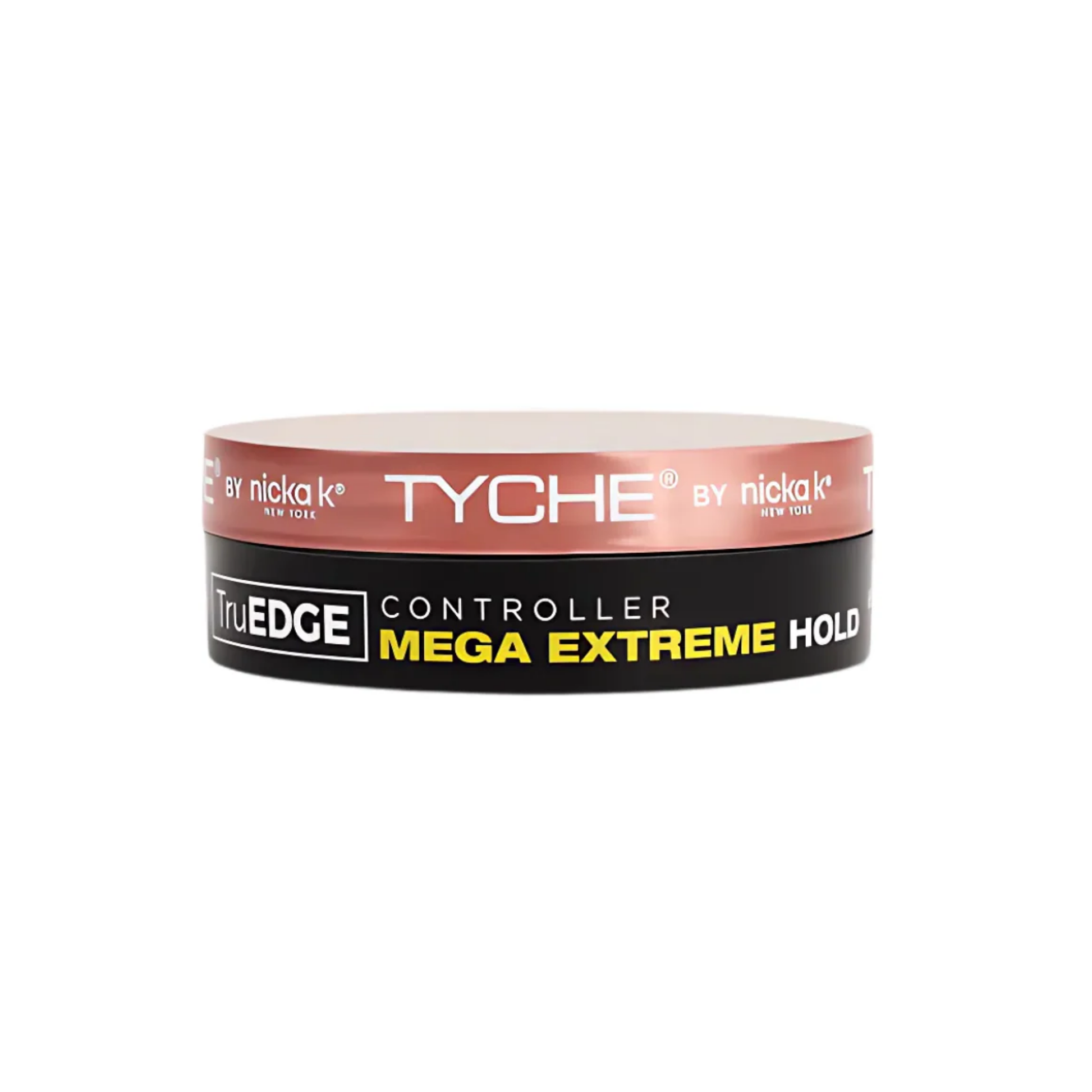 Mega Extreme Hold edge control gel – unscented, non-flaking formula for sleek edges, available in 1.18 oz and 3.38 oz sizes