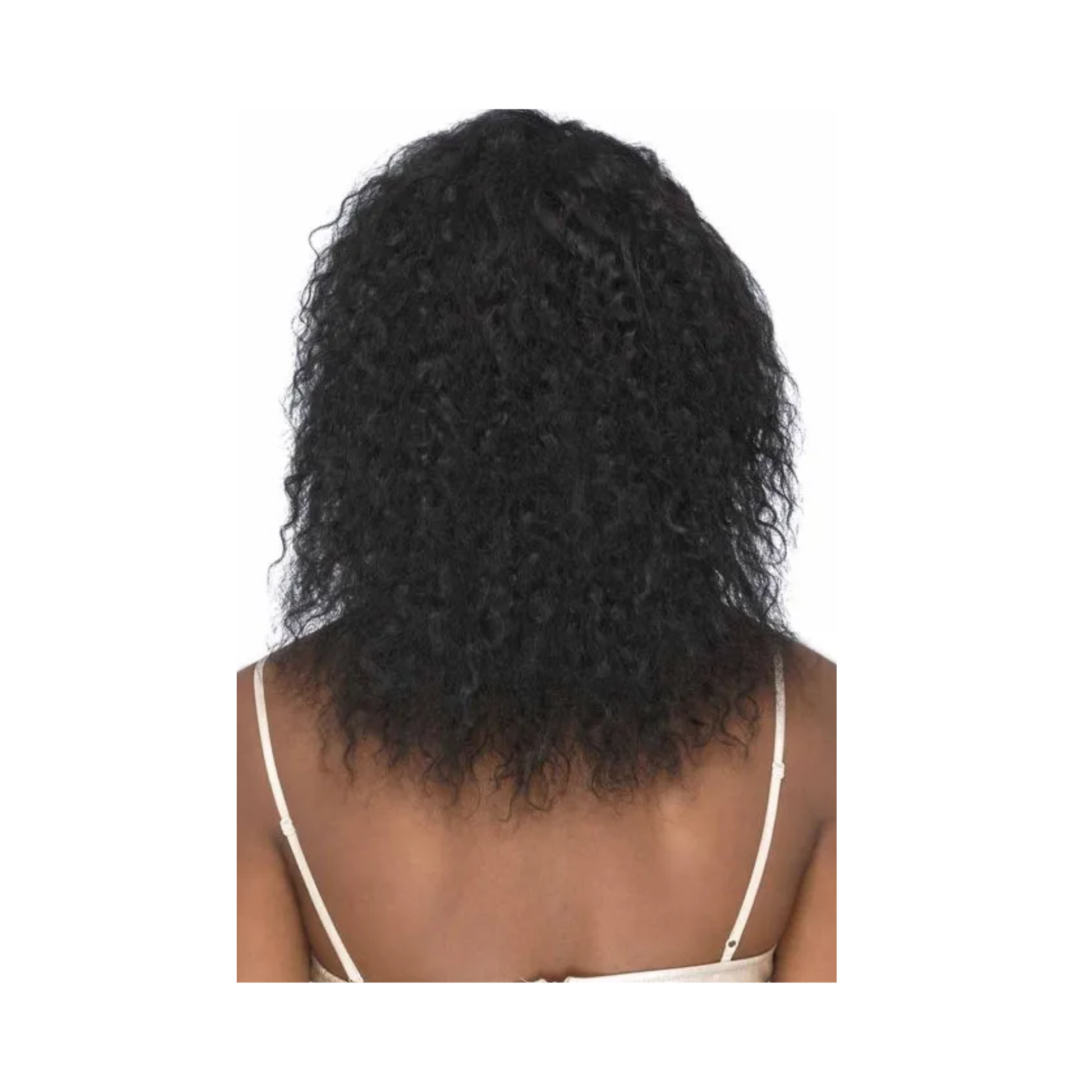 16 inch water wave lace front human hair wig with natural curls and invisible side part