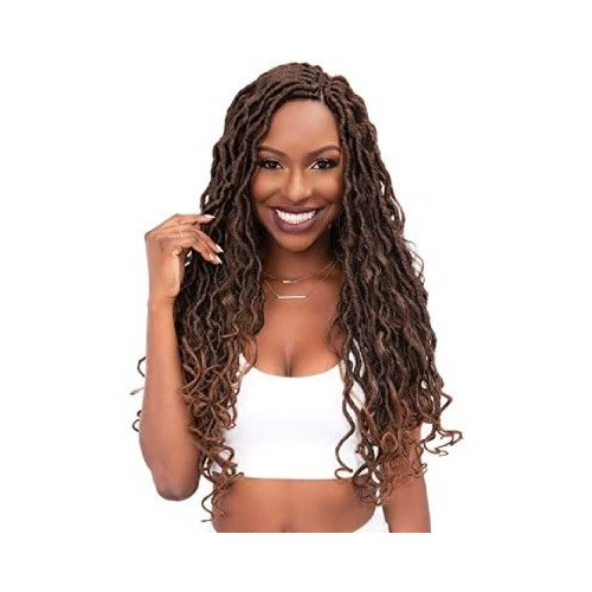 20-inch mermaid crochet locs made from Kanekalon fiber for easy boho protective styling.