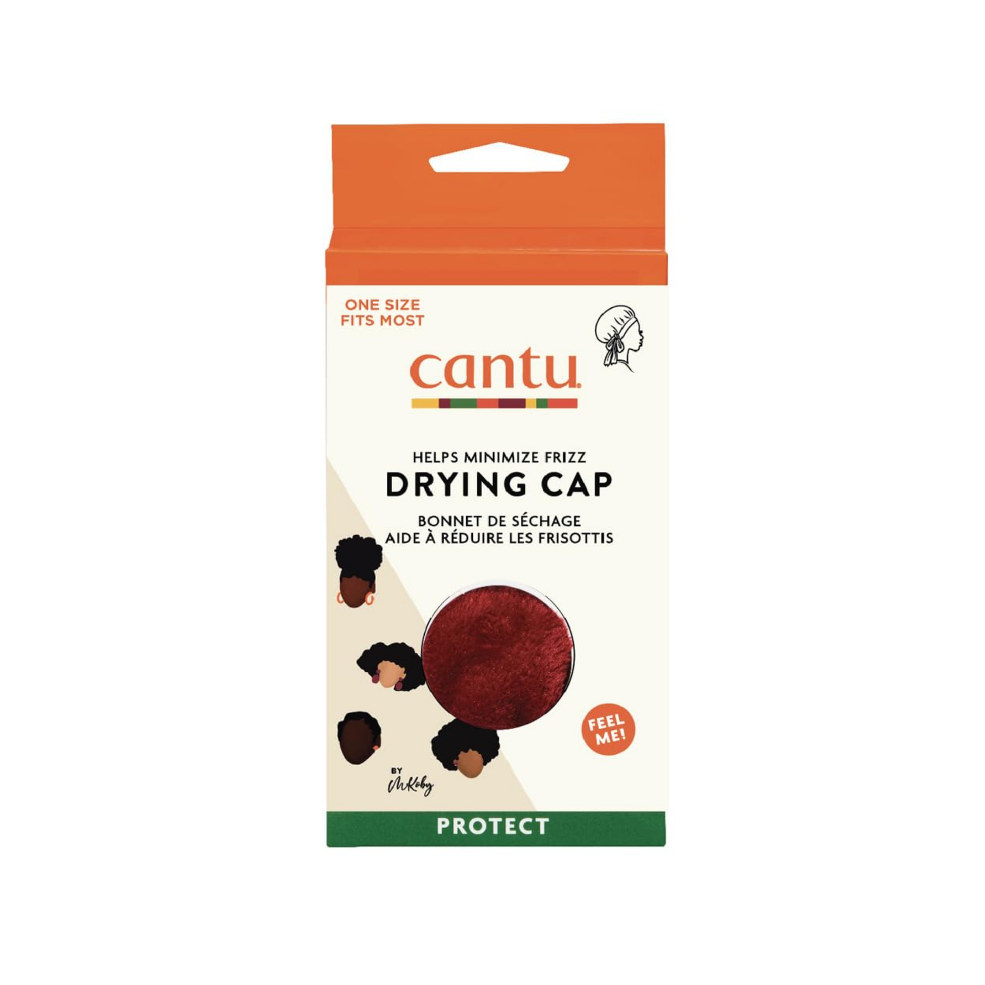 Microfiber drying cap designed to reduce frizz, absorb moisture, and protect curls with a soft, absorbent fabric.