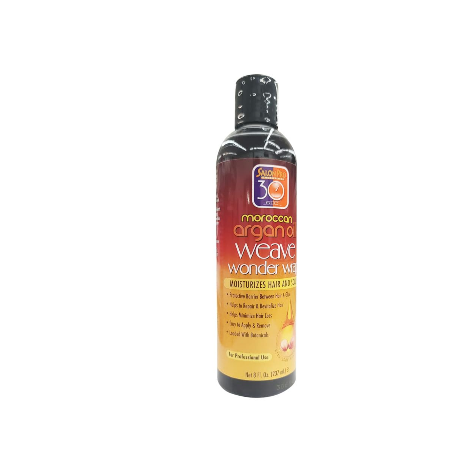  8oz salon pro Moroccan argan oil weave wonder wrap with argan and olive extracts for conditioning and hair protection.