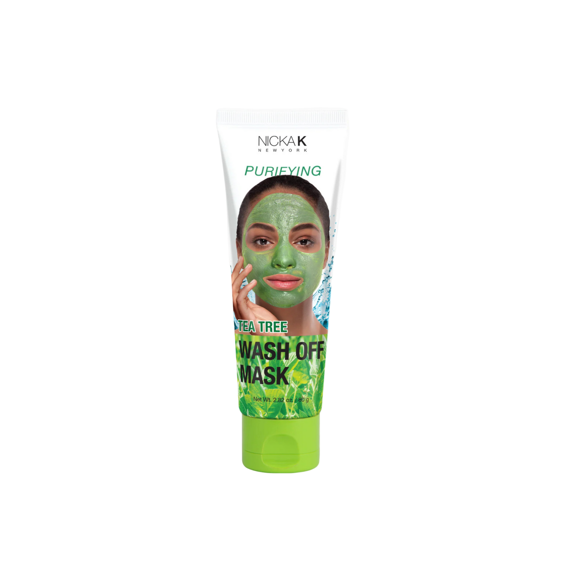 Nicka K Face Peel Off Mask (Tea Tree) – purifying tea tree peel-off mask tube, 2.82 fl oz
