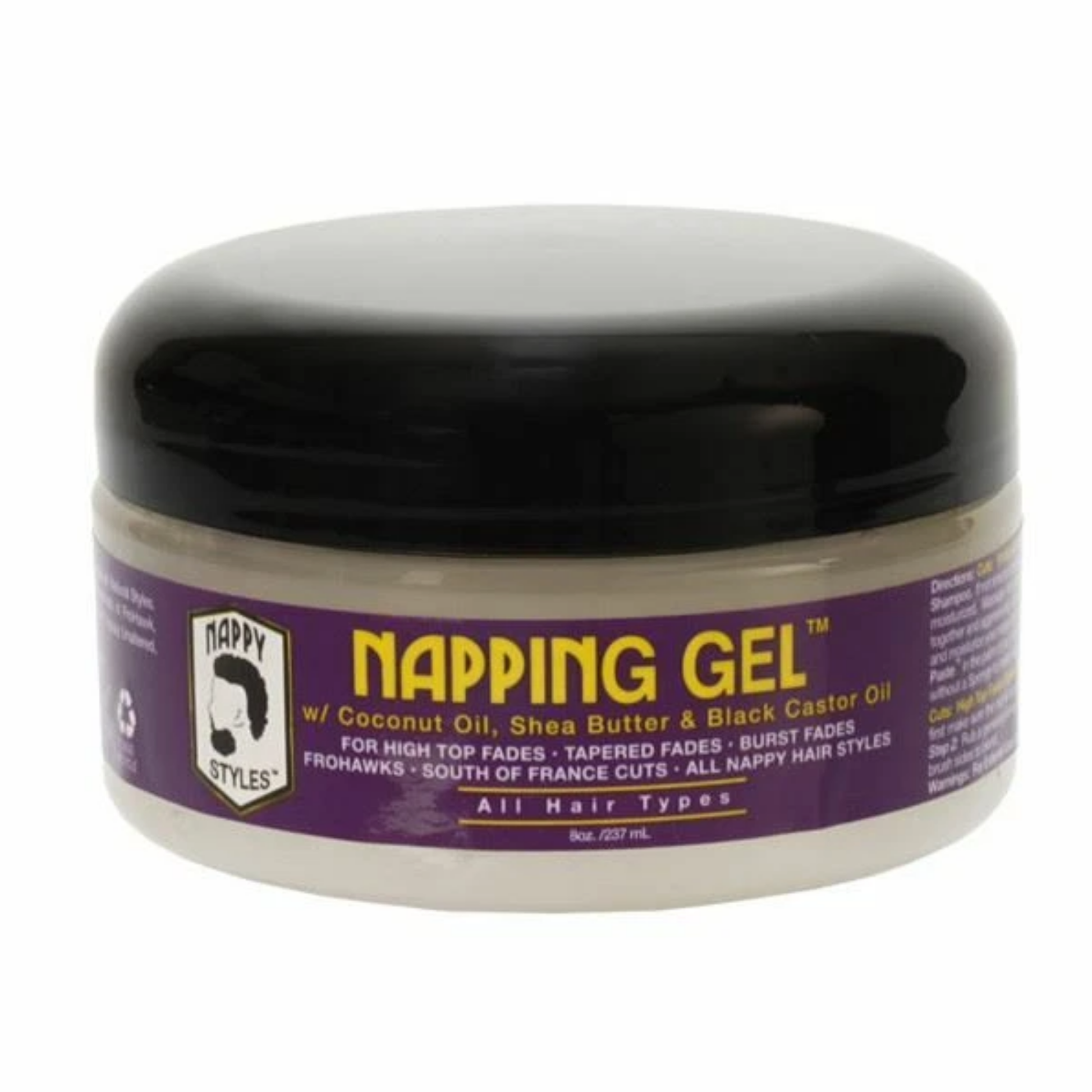 Nappy Styles Napping Gel 8 oz jar on a white background