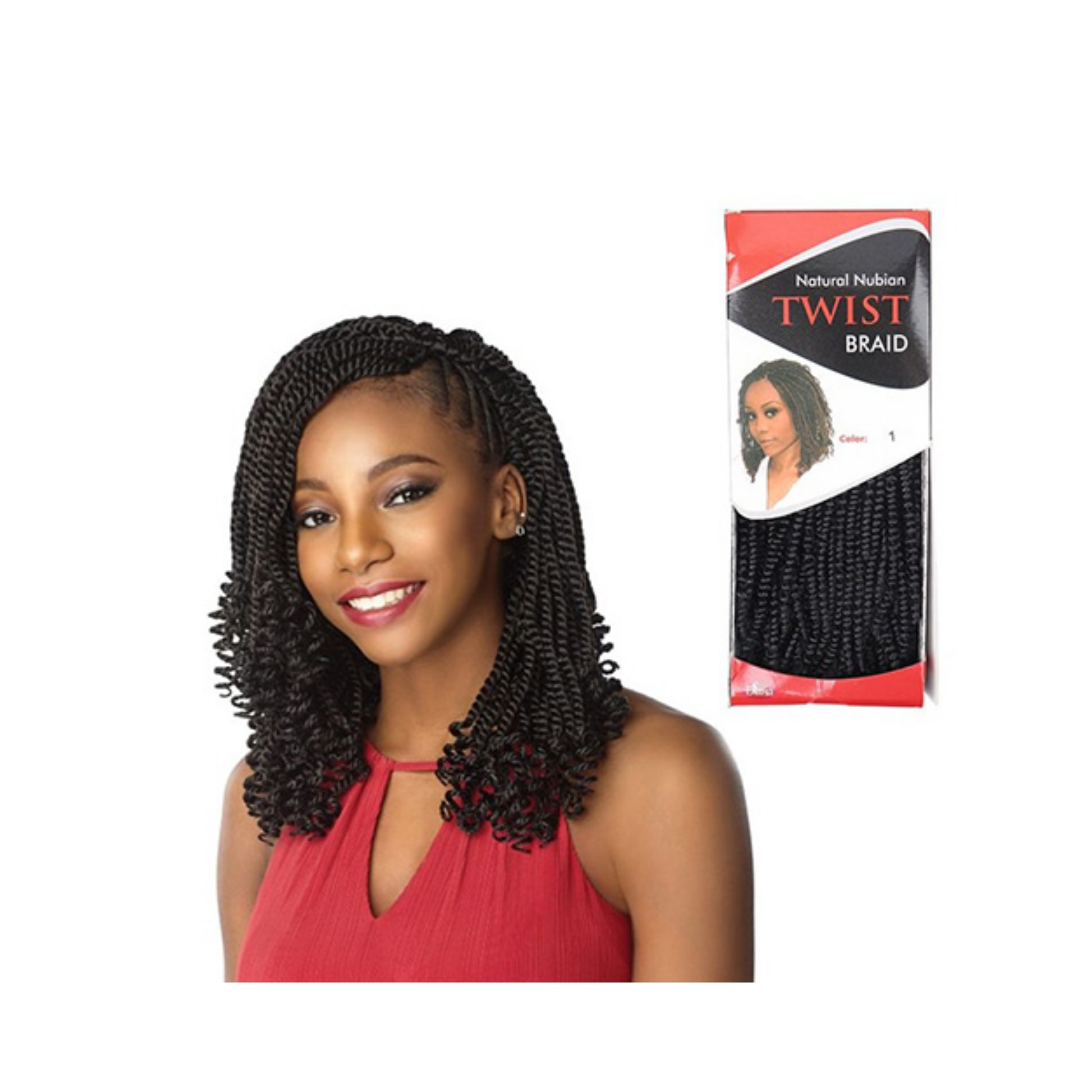 Natural nubian twist braiding hair with elastic texture for twist and crochet protective styles