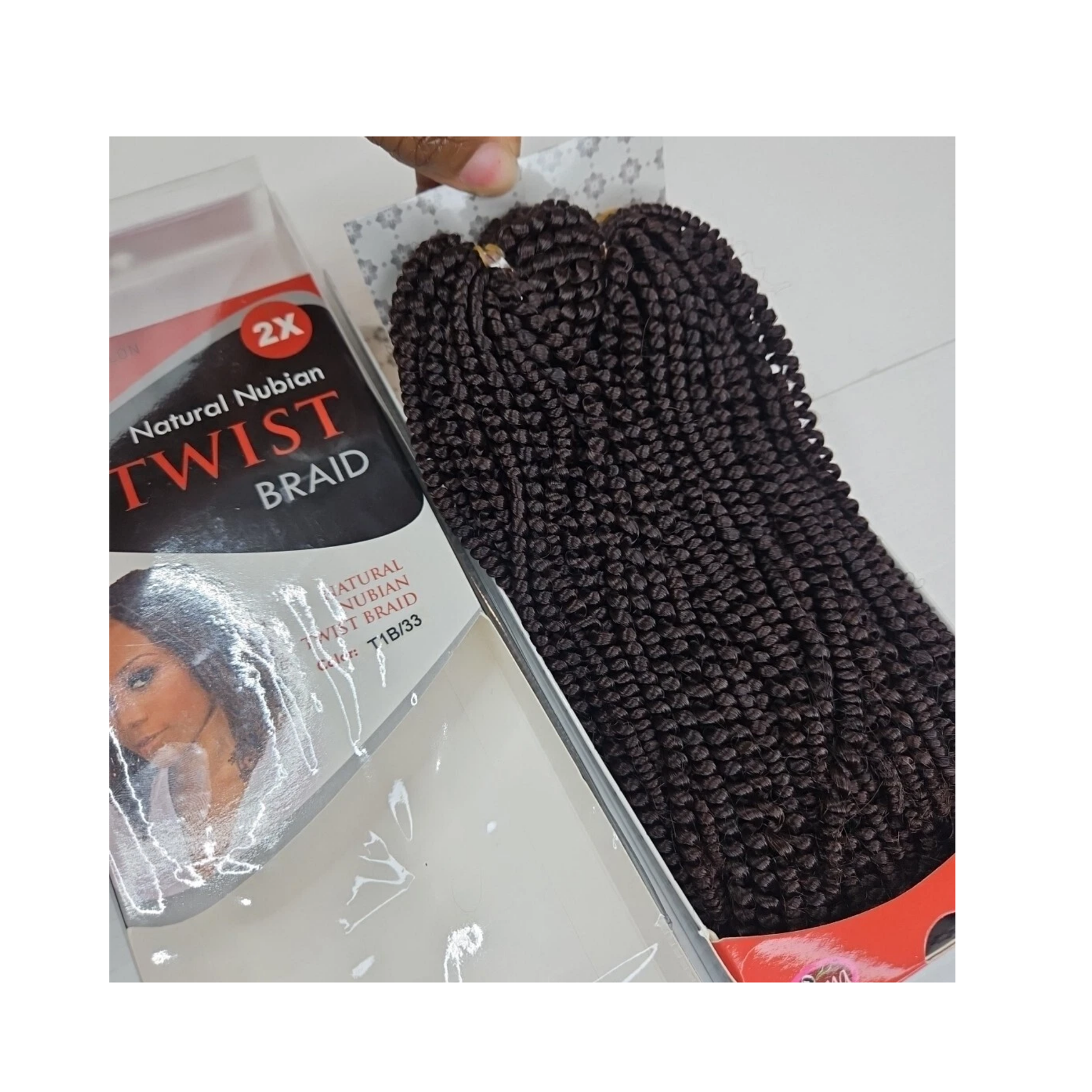 Natural nubian twist braiding hair in T1B/33 for soft elastic twist styles