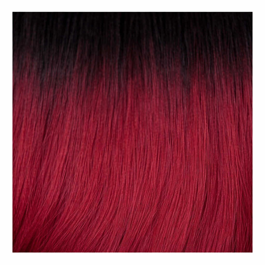 Long multi-style synthetic half wig in SOMRTBURGUNDY with deep burgundy tone