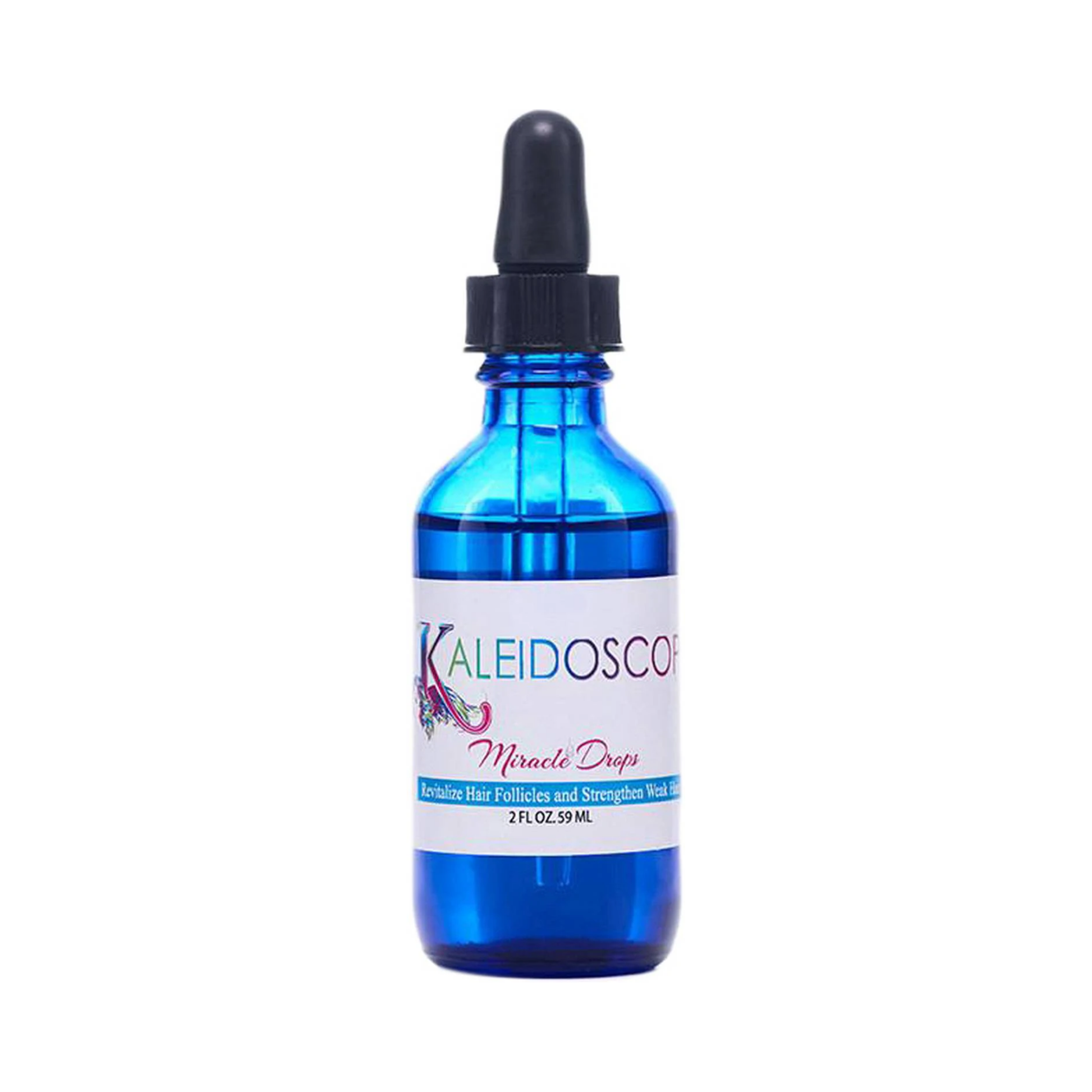 Blue 2 oz dropper bottle of original scalp stimulating hair oil drops for moisturizing scalp and adding shine
