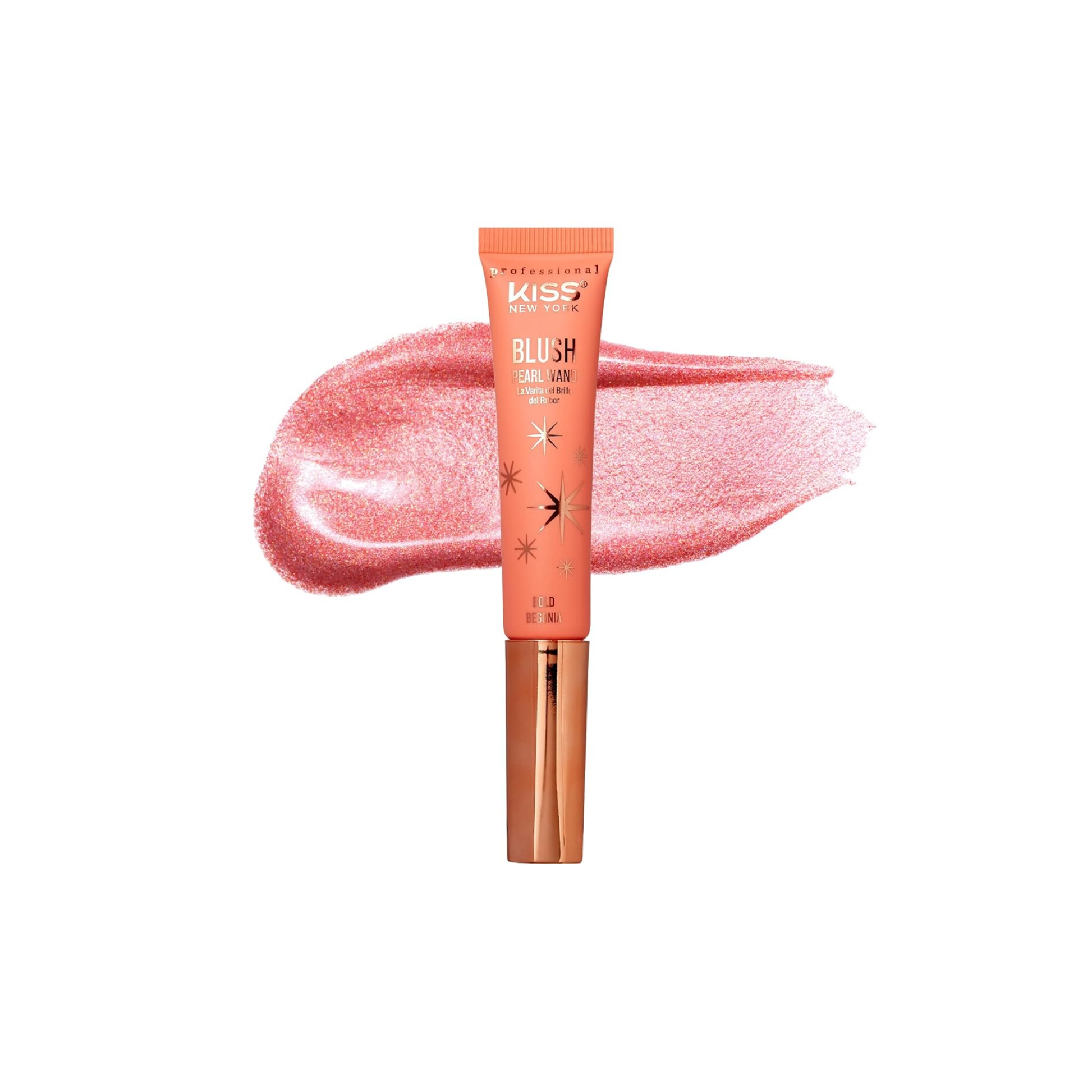Pearl liquid blush wand bold begonia shade for vibrant cheek color