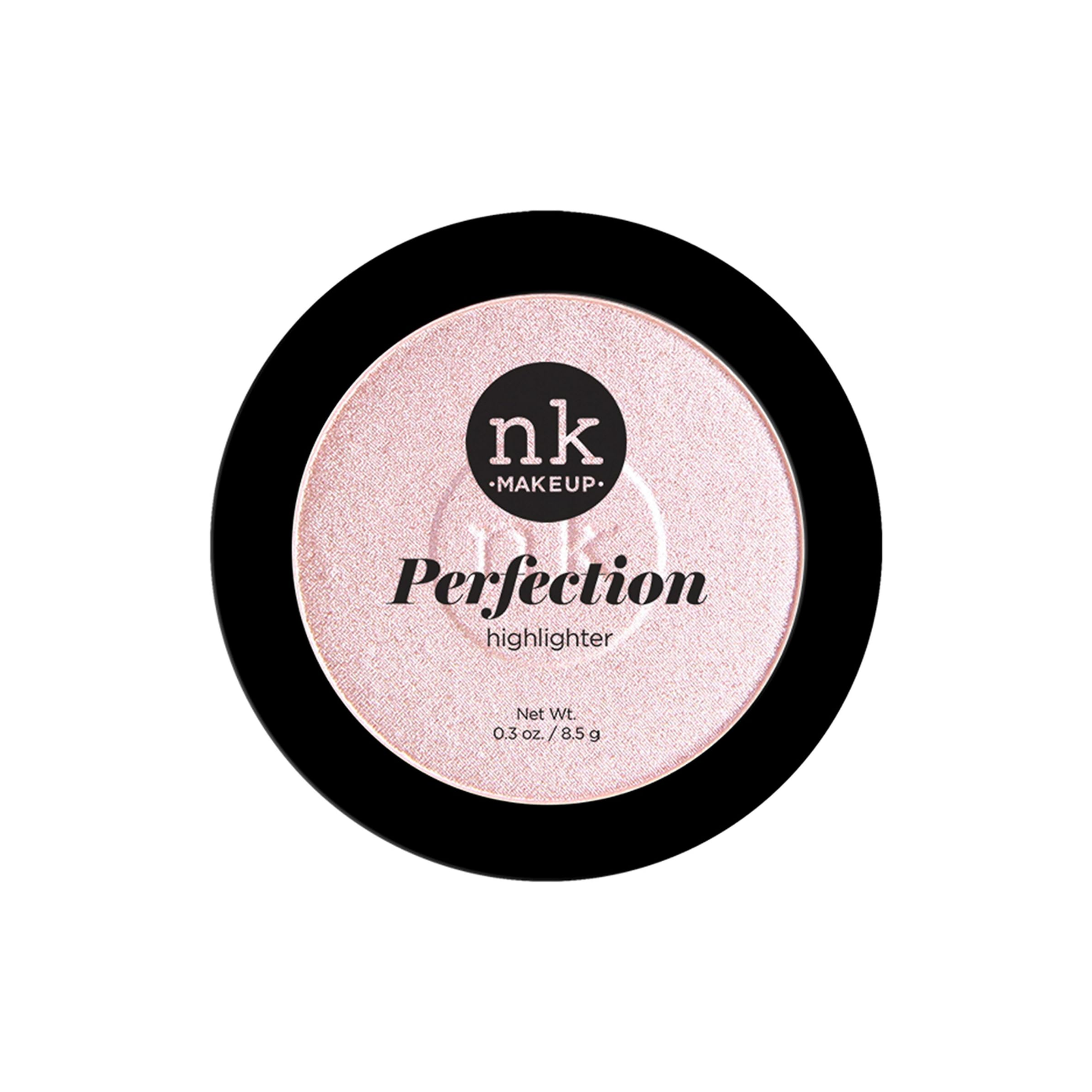 Rose Pink pressed powder highlighter with warm pink radiance for face and body