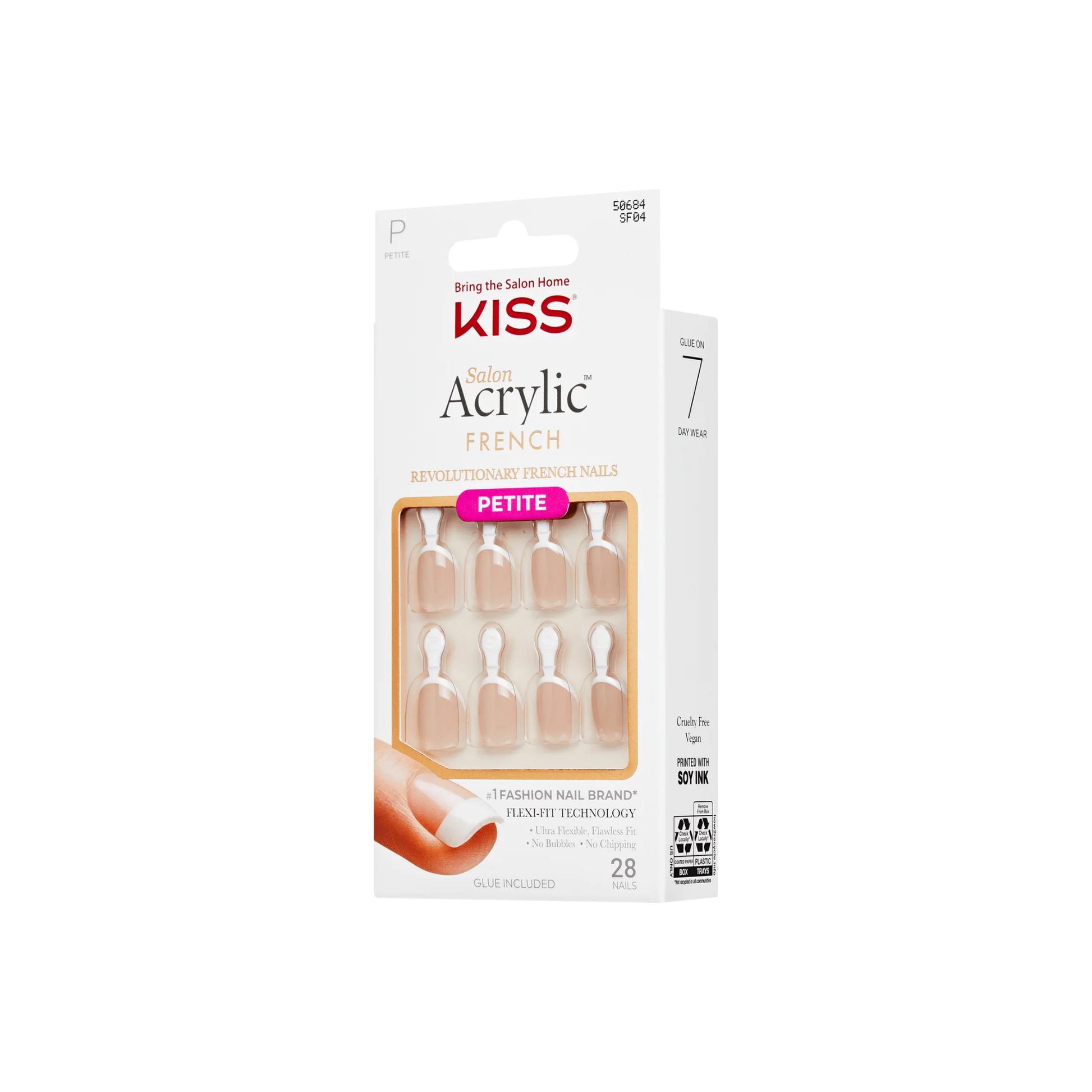 Petite almond French press on nail kit beige tips 28 nails with glue for small nail beds