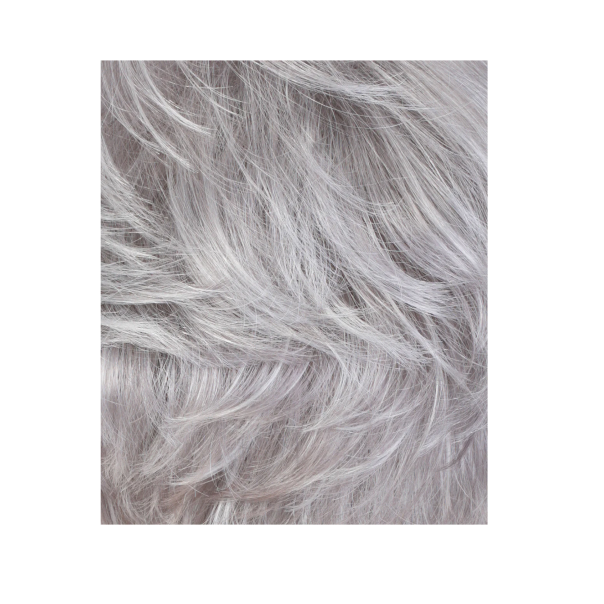Petite pixie cut wig in Iced Grey with short straight layers and stretch cap