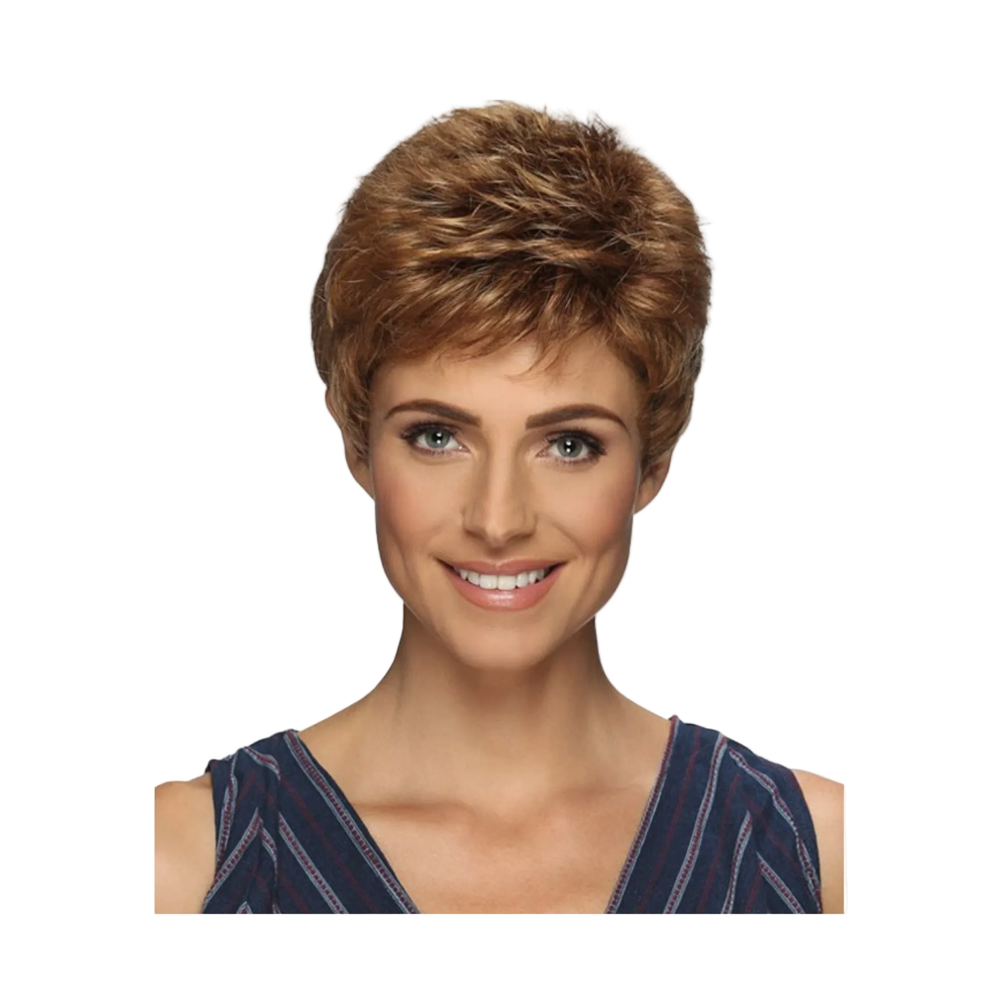  Petite pixie cut wig with stretch cap, short straight style, lightweight and breathable design.