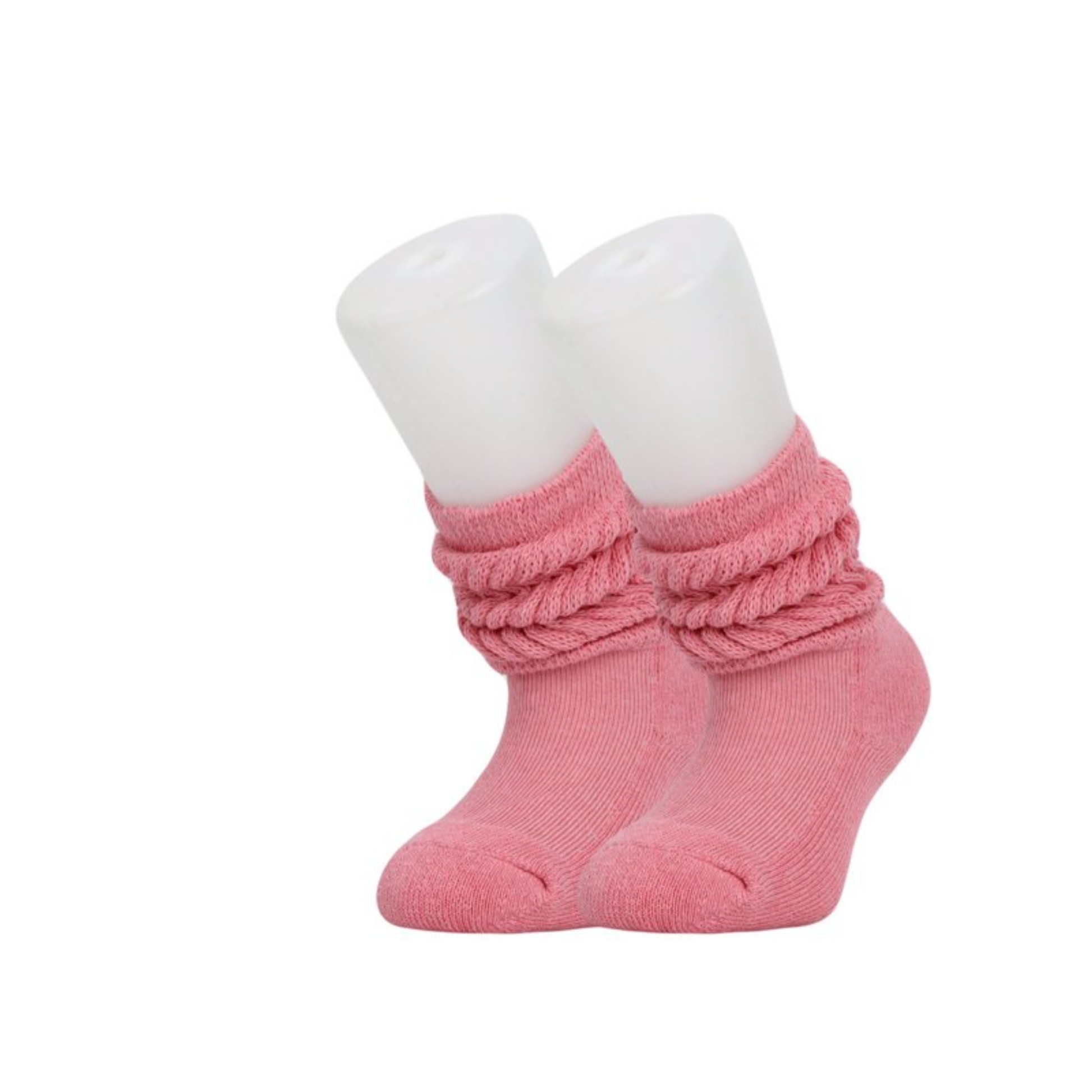 Pink kids slouch scrunch socks for everyday wear
