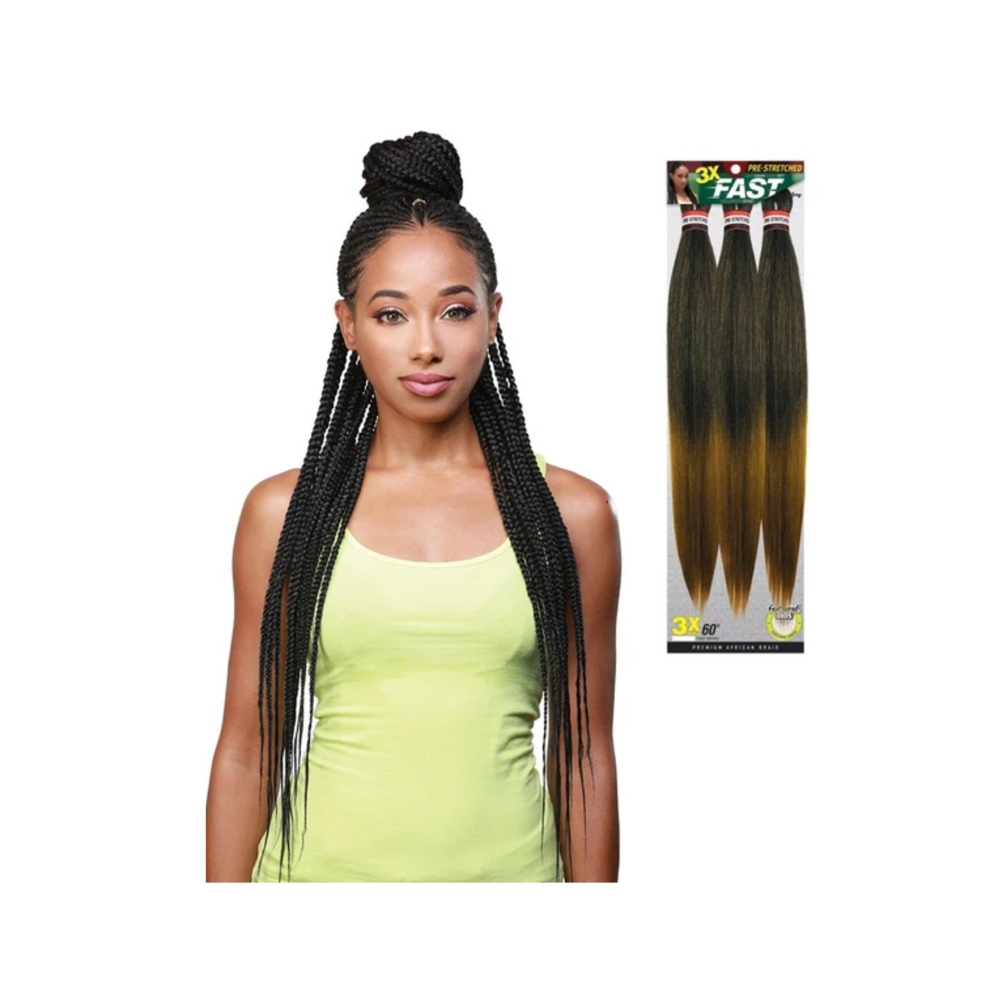 Pre stretched jumbo braid 60 inch lightweight synthetic hair for fast protective braiding