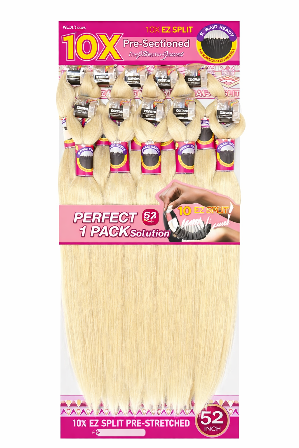 Pre-stretched pre-sectioned braiding hair color 613 blonde for knotless braids