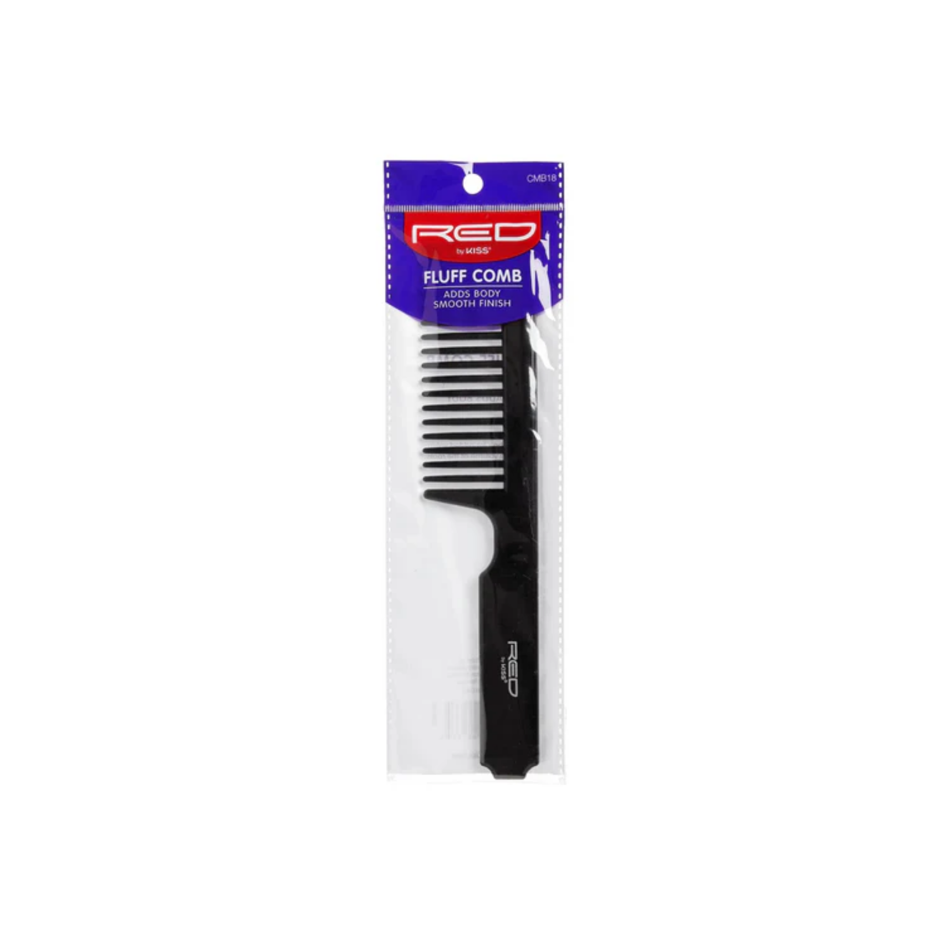  A professional fluff comb designed to lift roots and add volume for curly, wavy, and natural hairstyles.