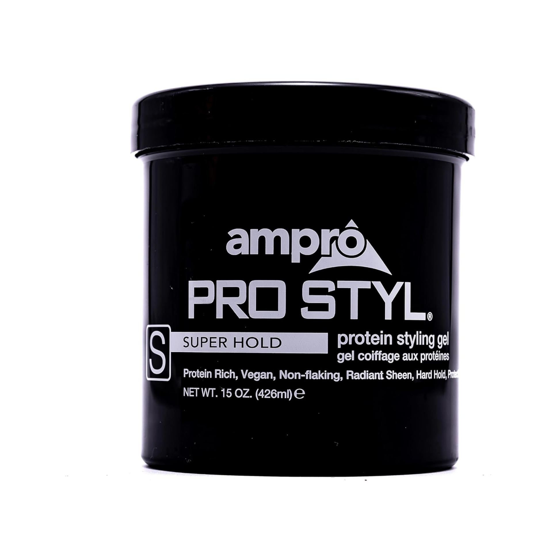 Protein styling gel regular hold 32oz, alcohol-free vegan formula with soy protein for firm, non-flaking control.

