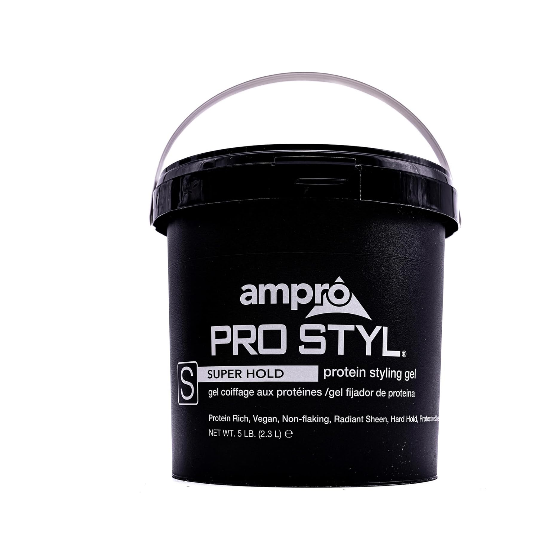 Protein styling gel super hold 80oz, alcohol-free, non-flaking formula for sleek styles, waves, locs, and twists.