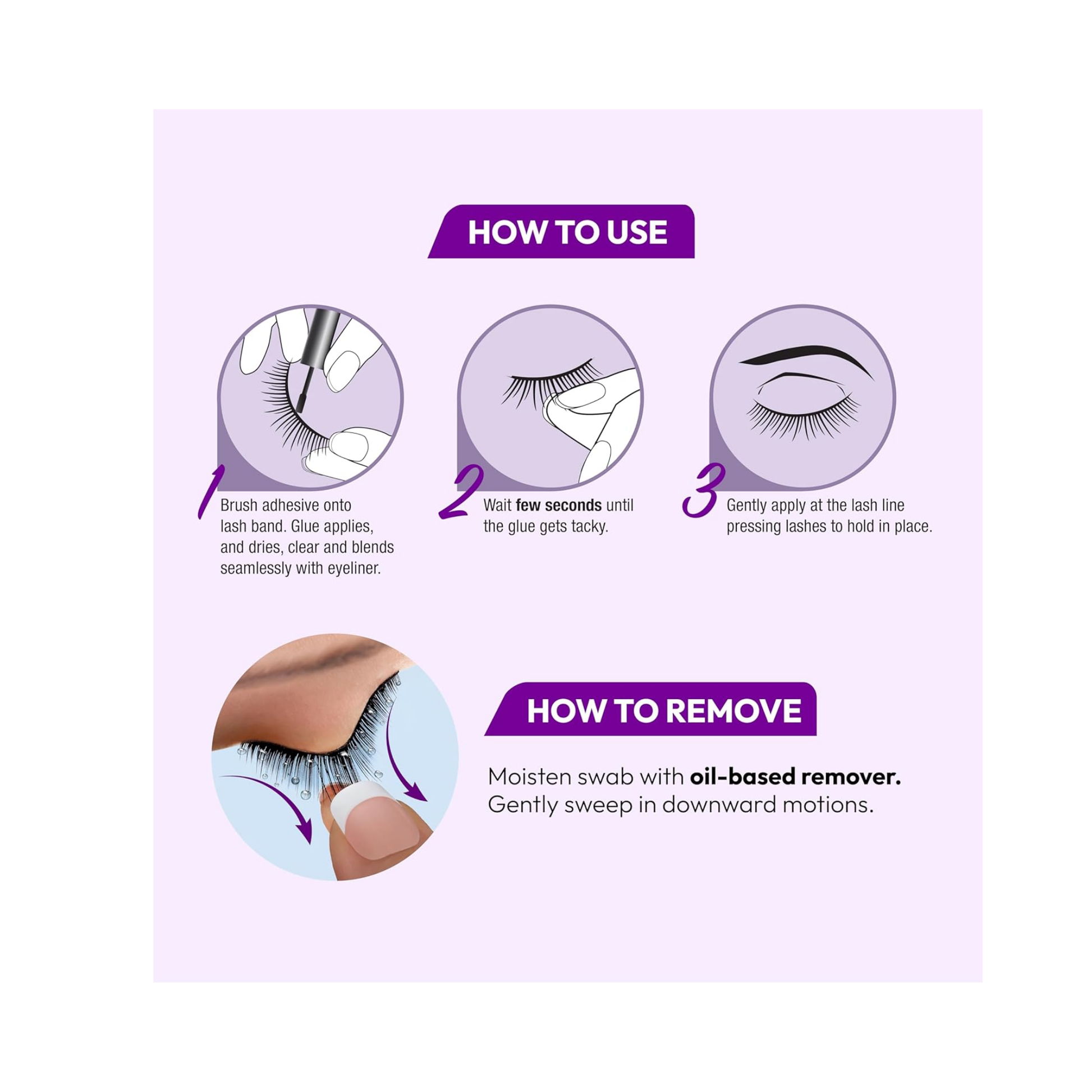 Quick-dry clear eyelash adhesive 4.7g with silicone brush tip for invisible, long-lasting strip lash hold.