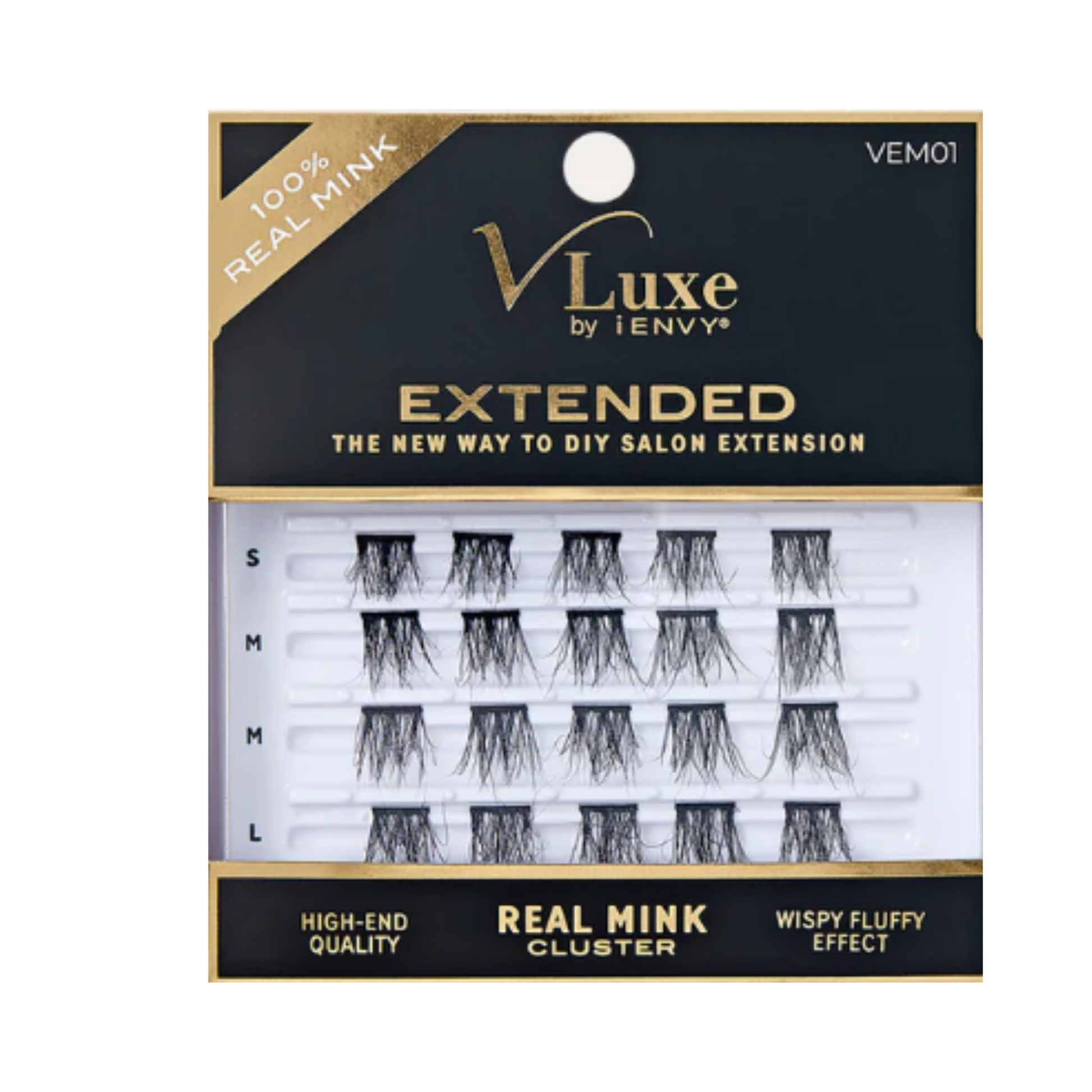 vem01 natural fluffy mink lash clusters for soft wispy DIY lash extensions