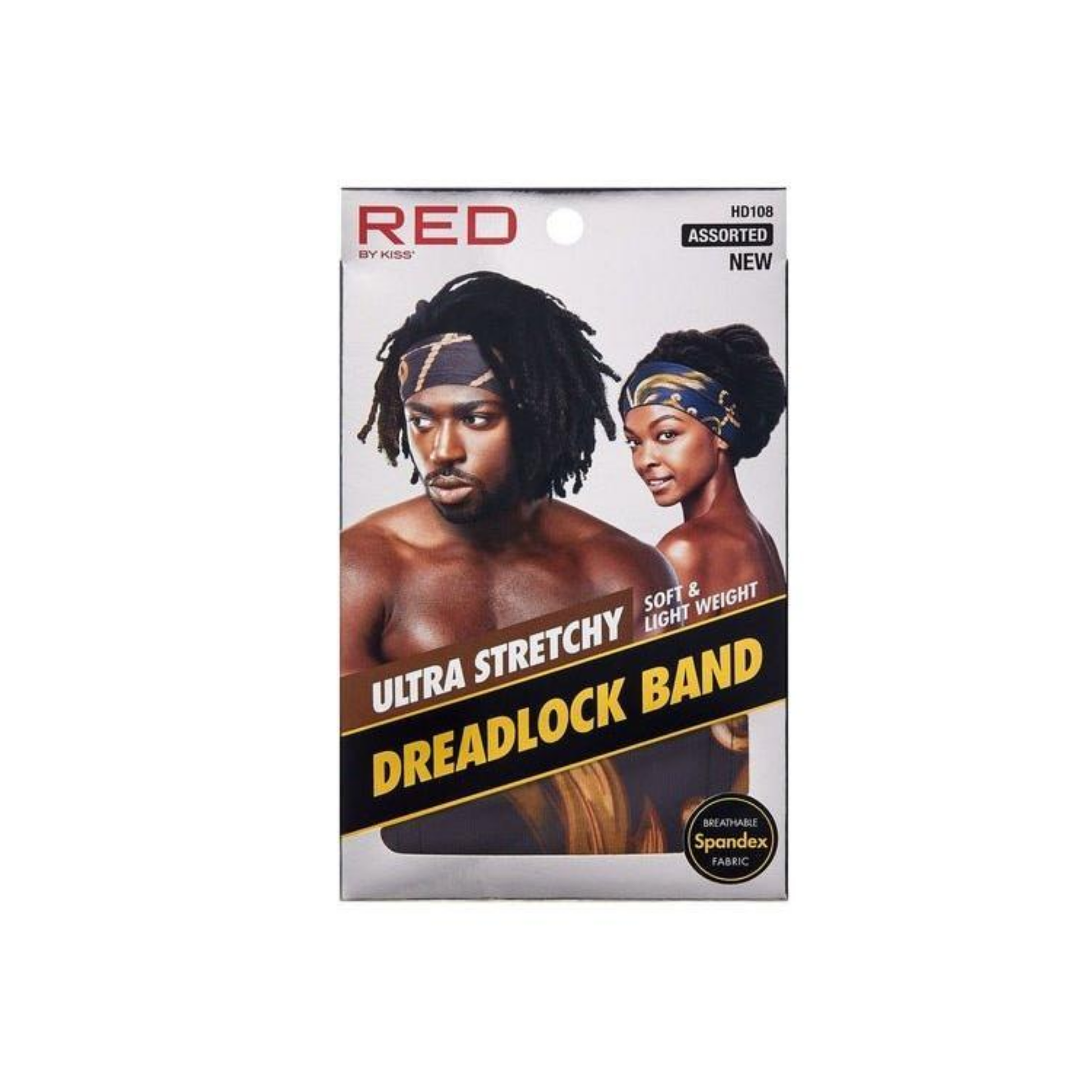 Red by Kiss HD108 Assorted Dreadlock Band with printed variations shown on models